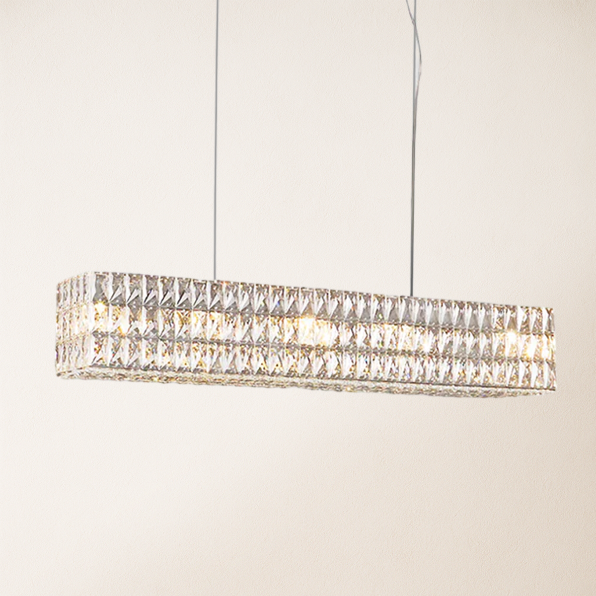 Mia Rectangular Crystal Chandelier 122 cm W
