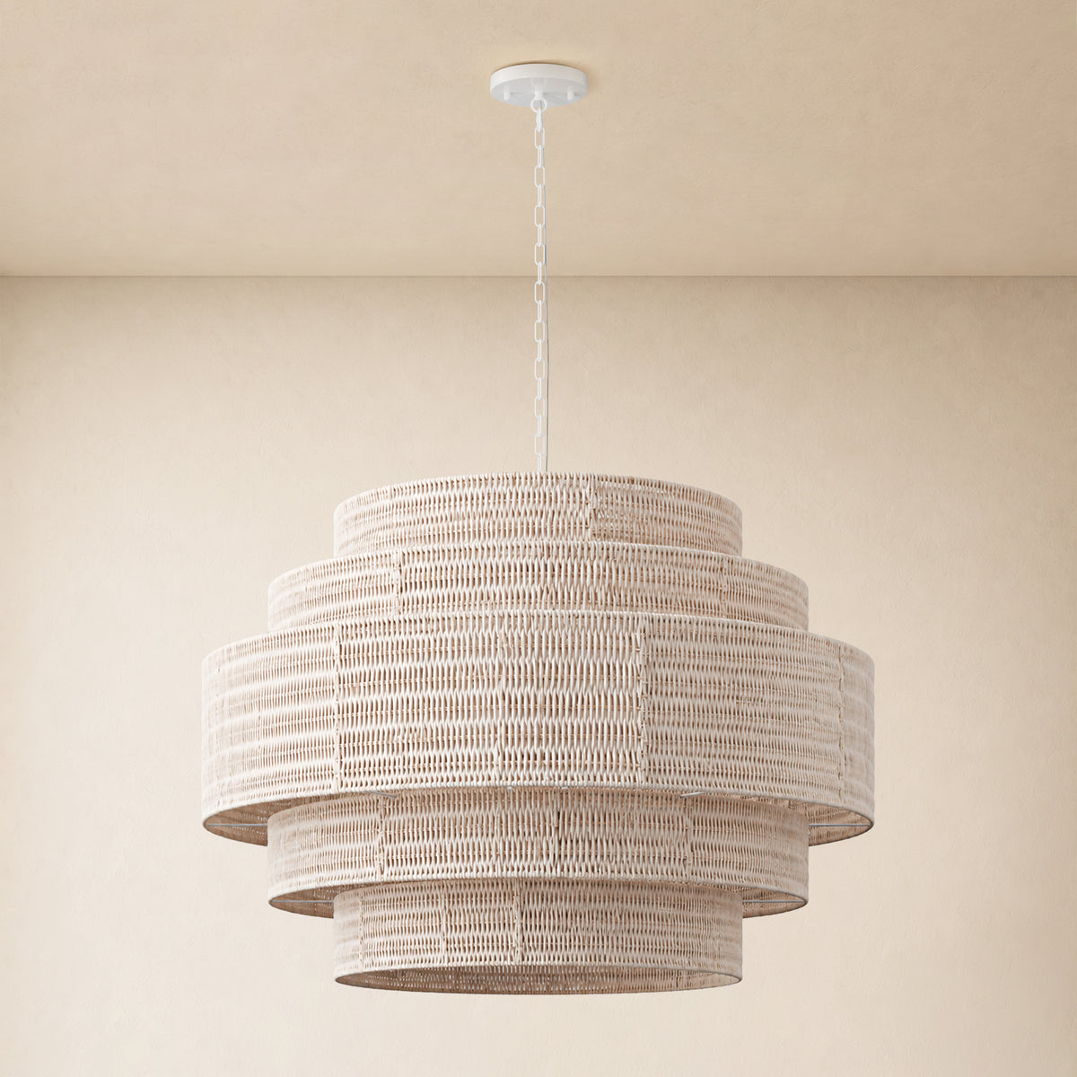 Cavana Rattan Tiered Round Chandelier 48"D