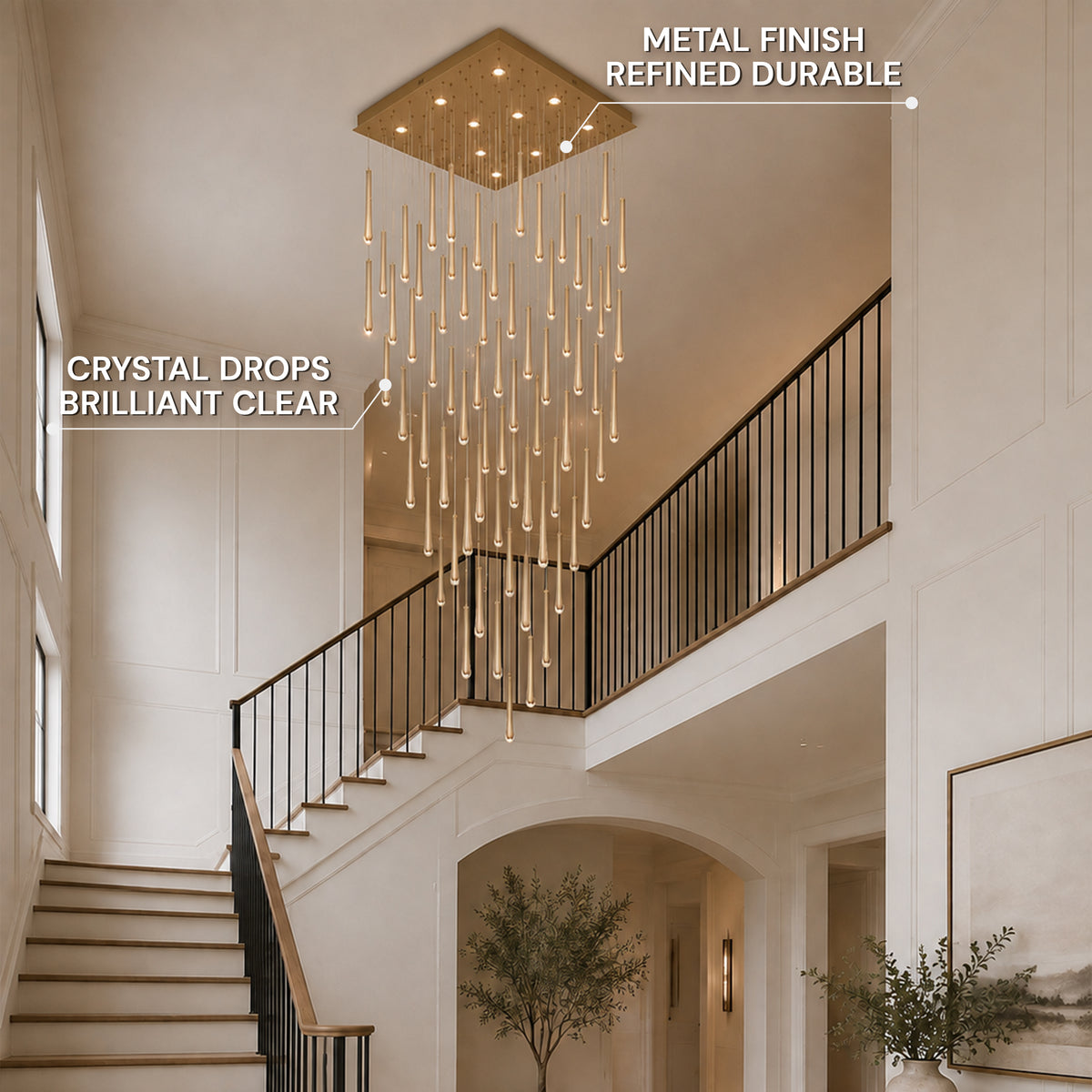 Aurelyn Crystal Square Chandelier 36"D