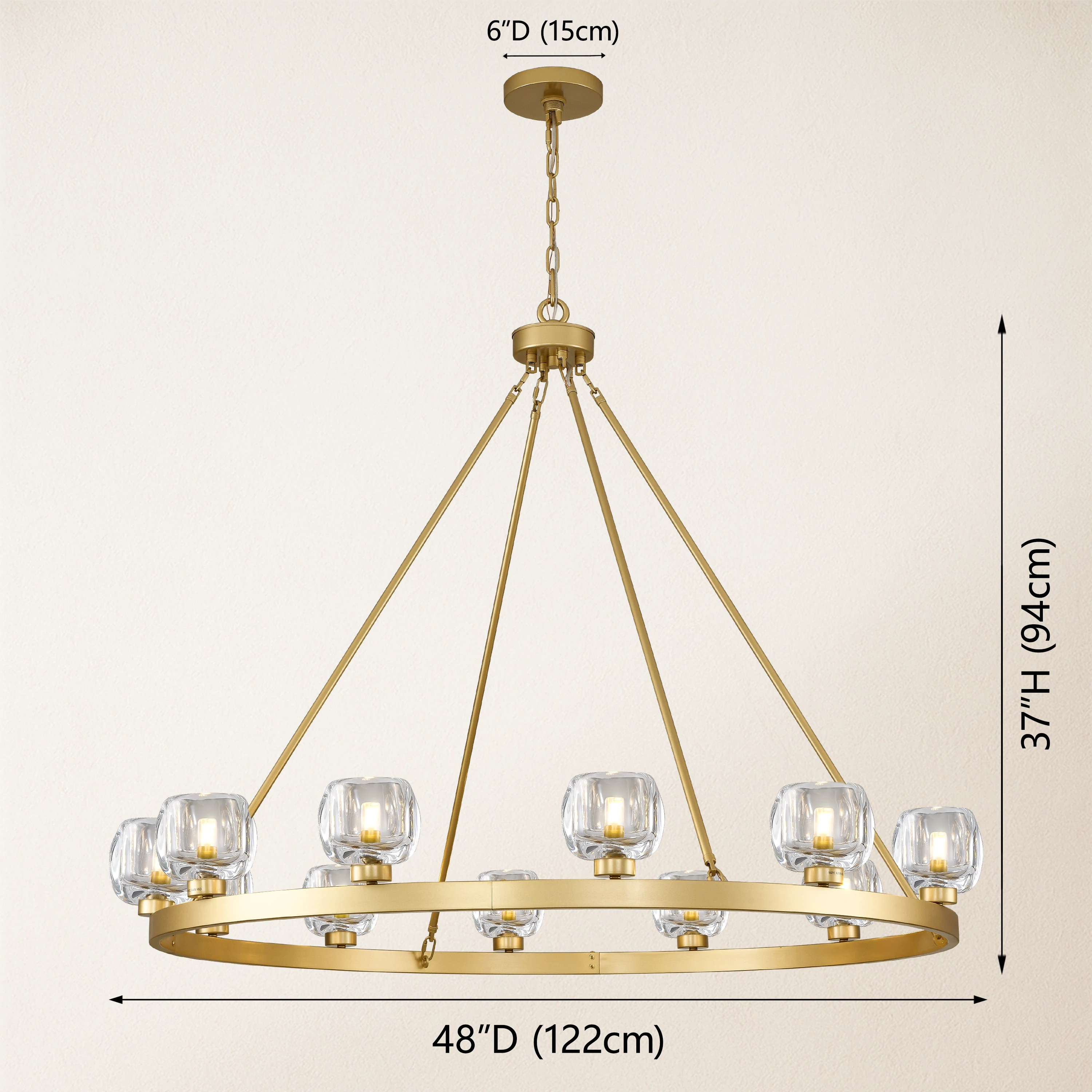 Vellum Round Chandelier 122cm D