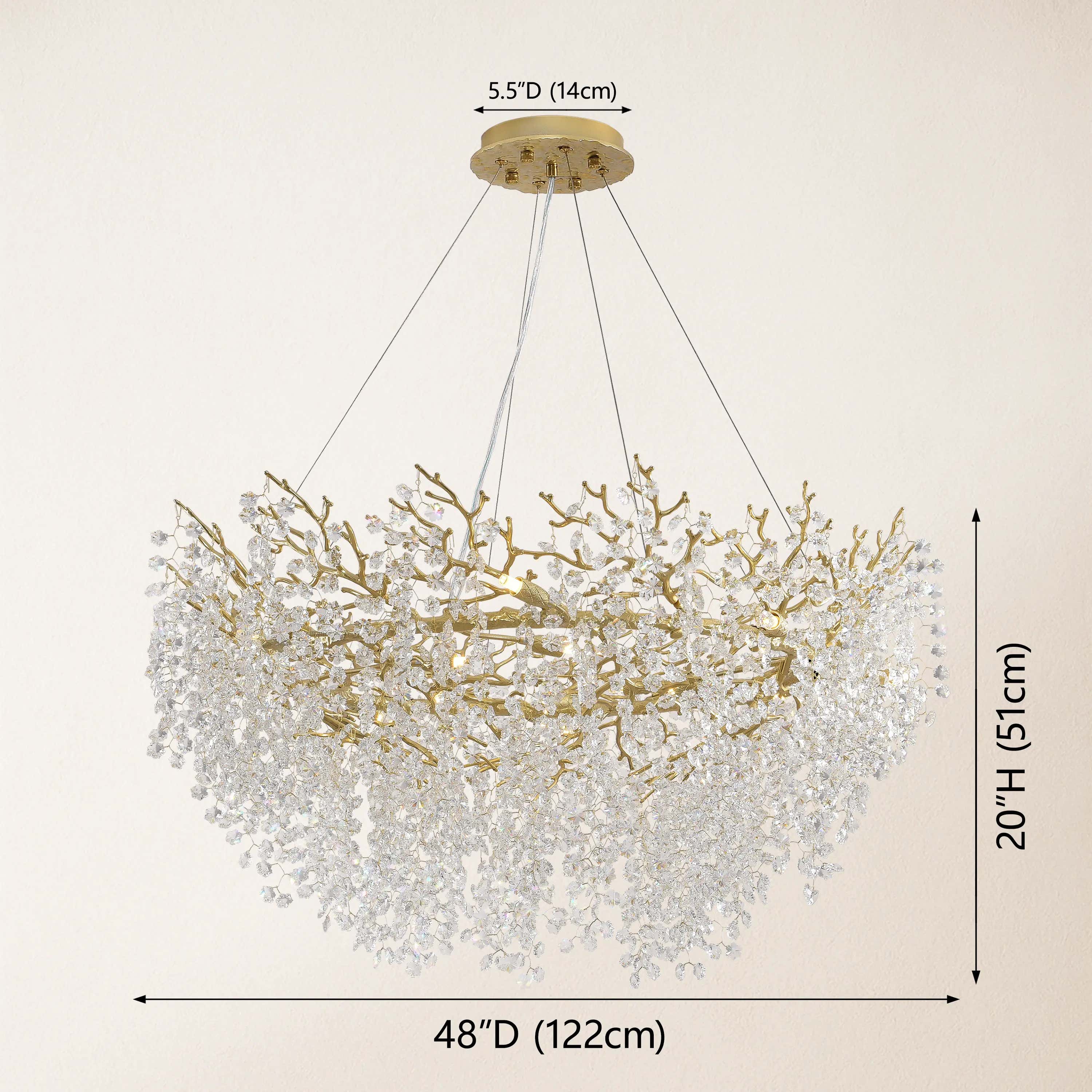 Lustre Branches Halo Chandelier 122cm