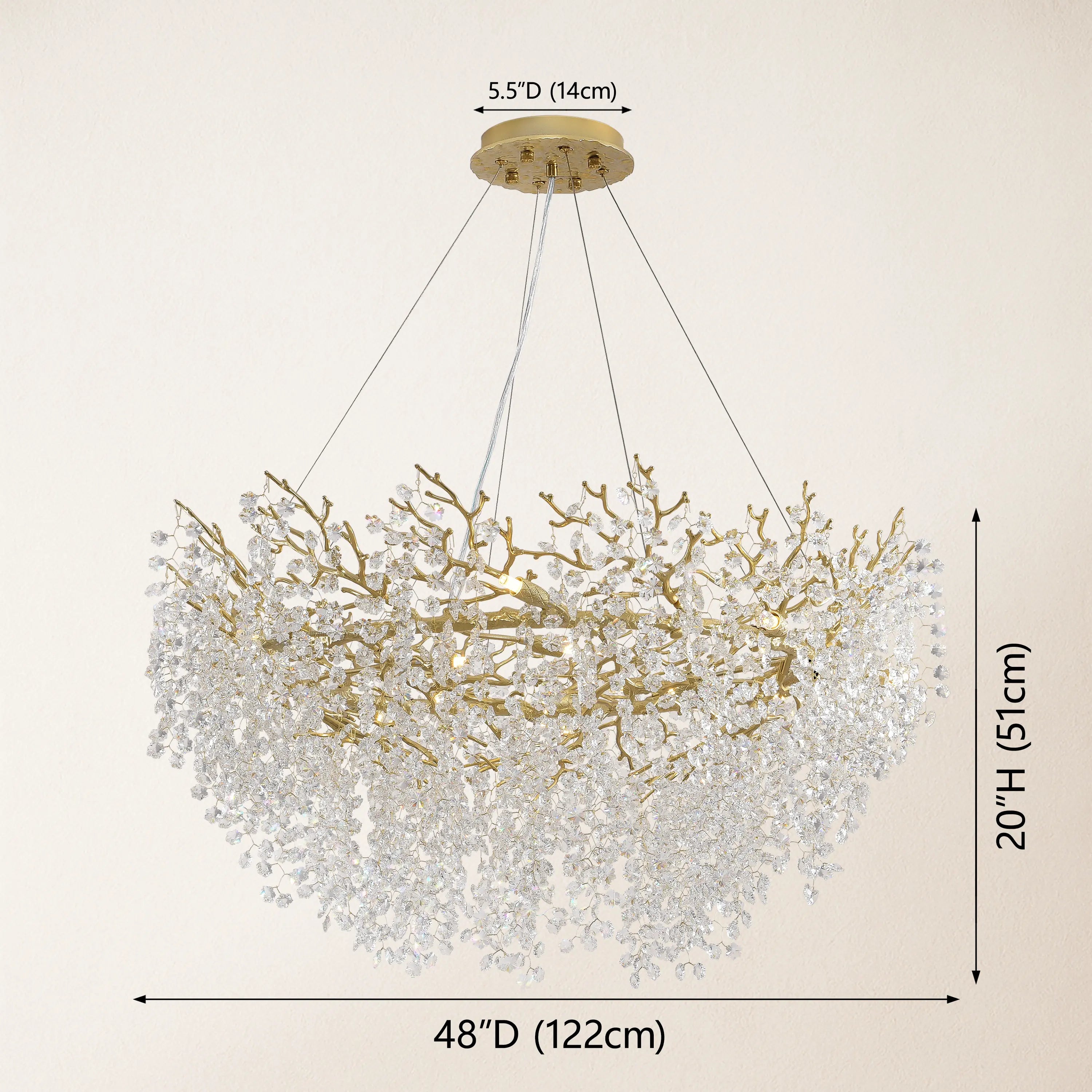 Lustre Branches Halo Chandelier 122cm