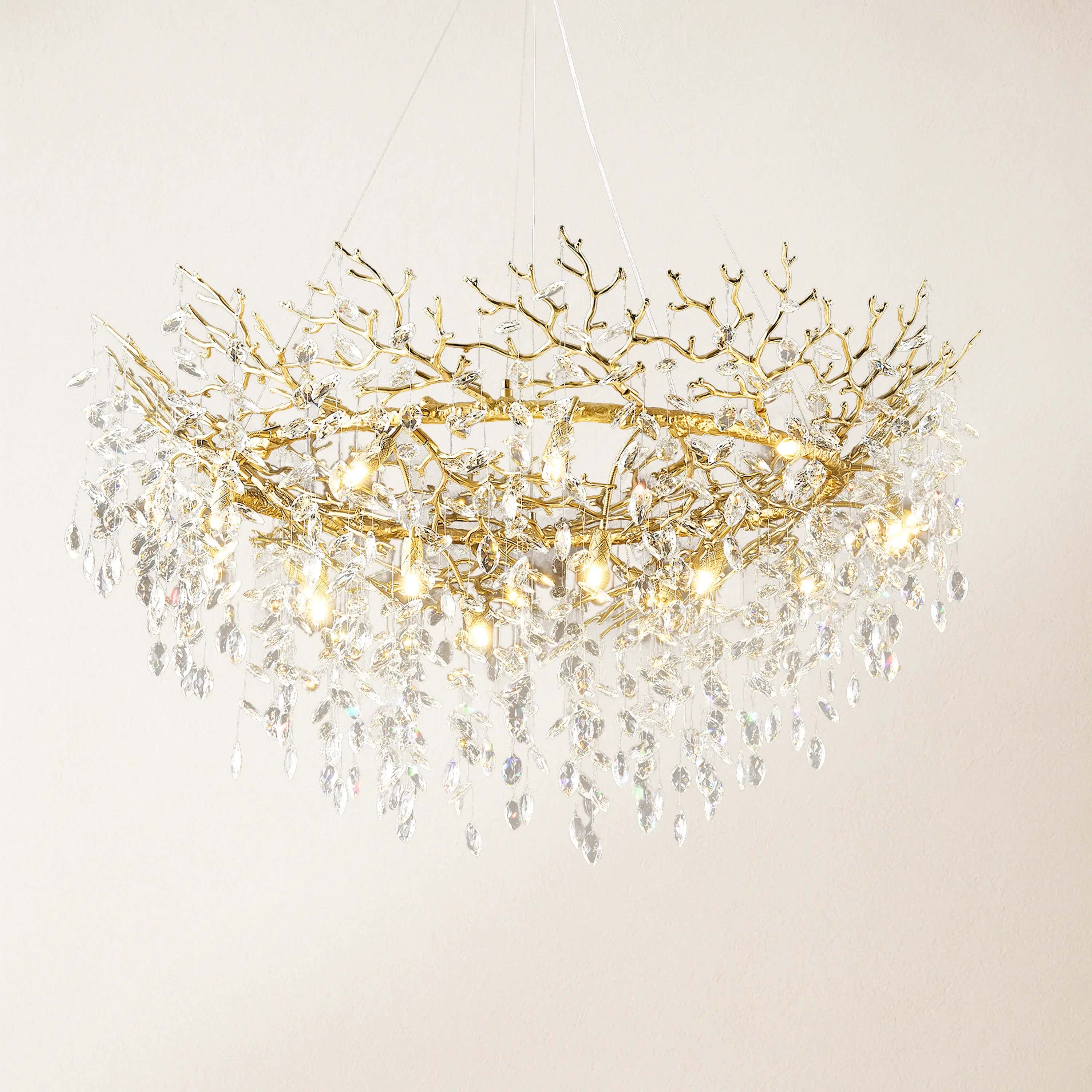Frostleaf Crystal Branch Halo Chandelier 122cm