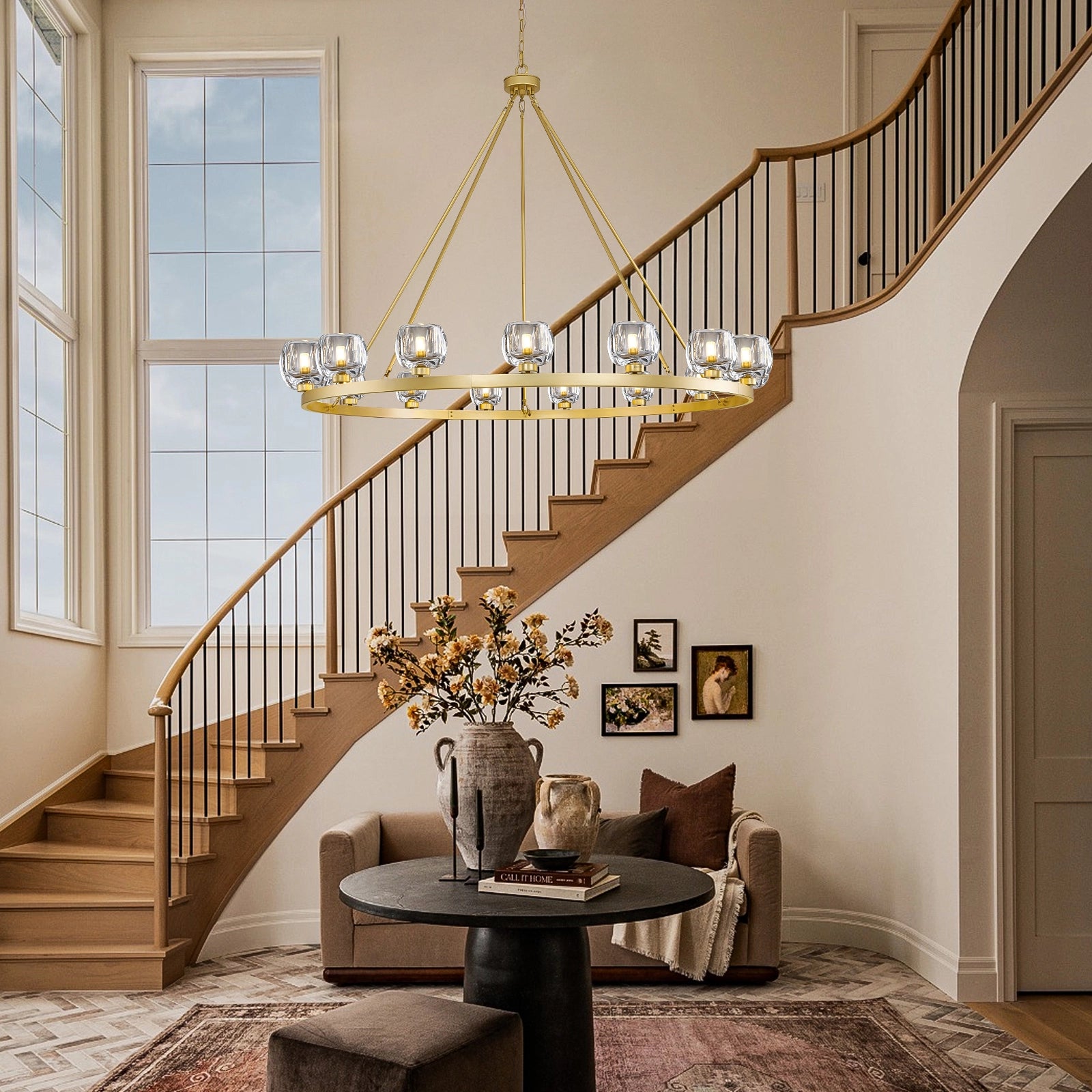 Vellum Round Chandelier 122cm D