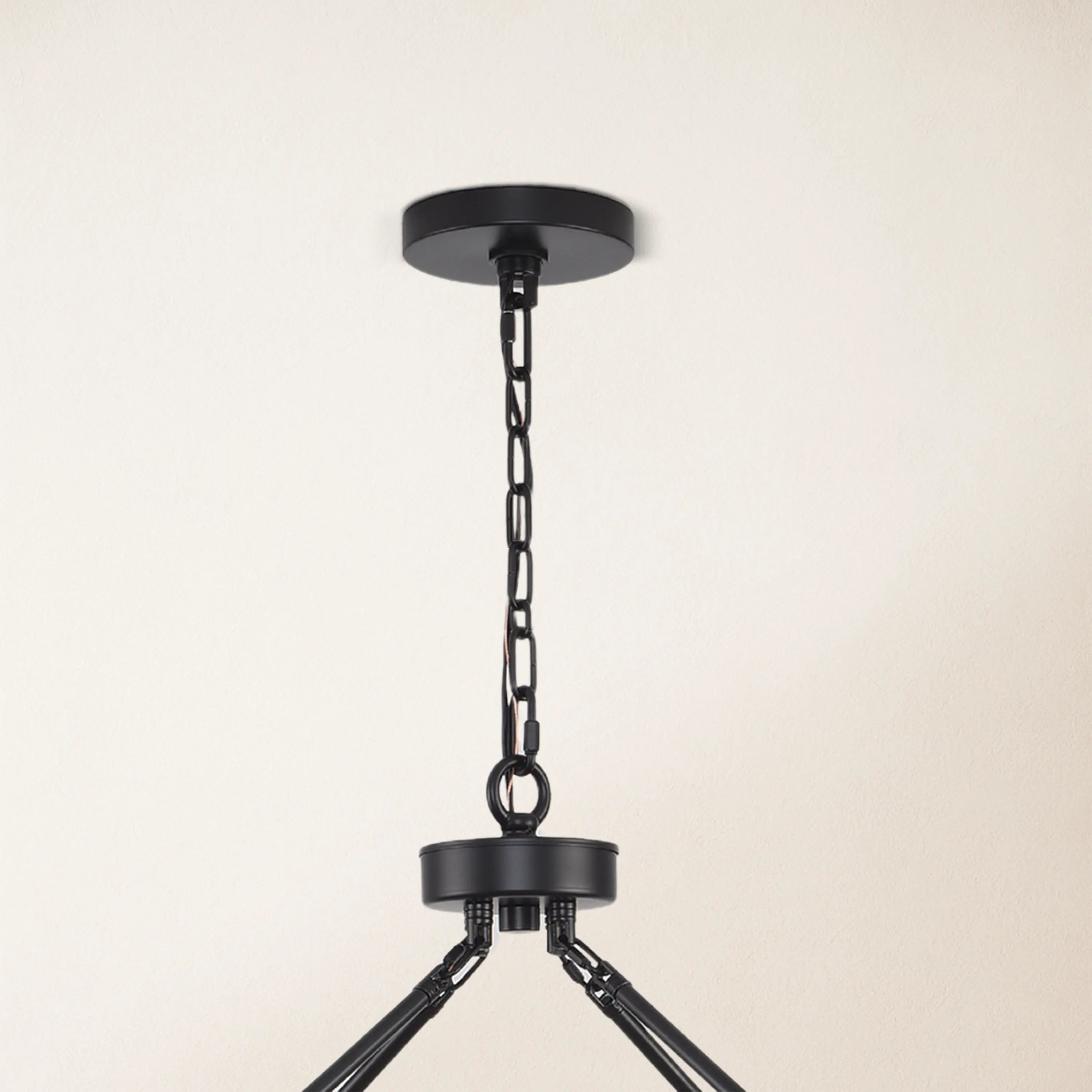 Cylora Glass Tube Round Chain Chandelier 122cm