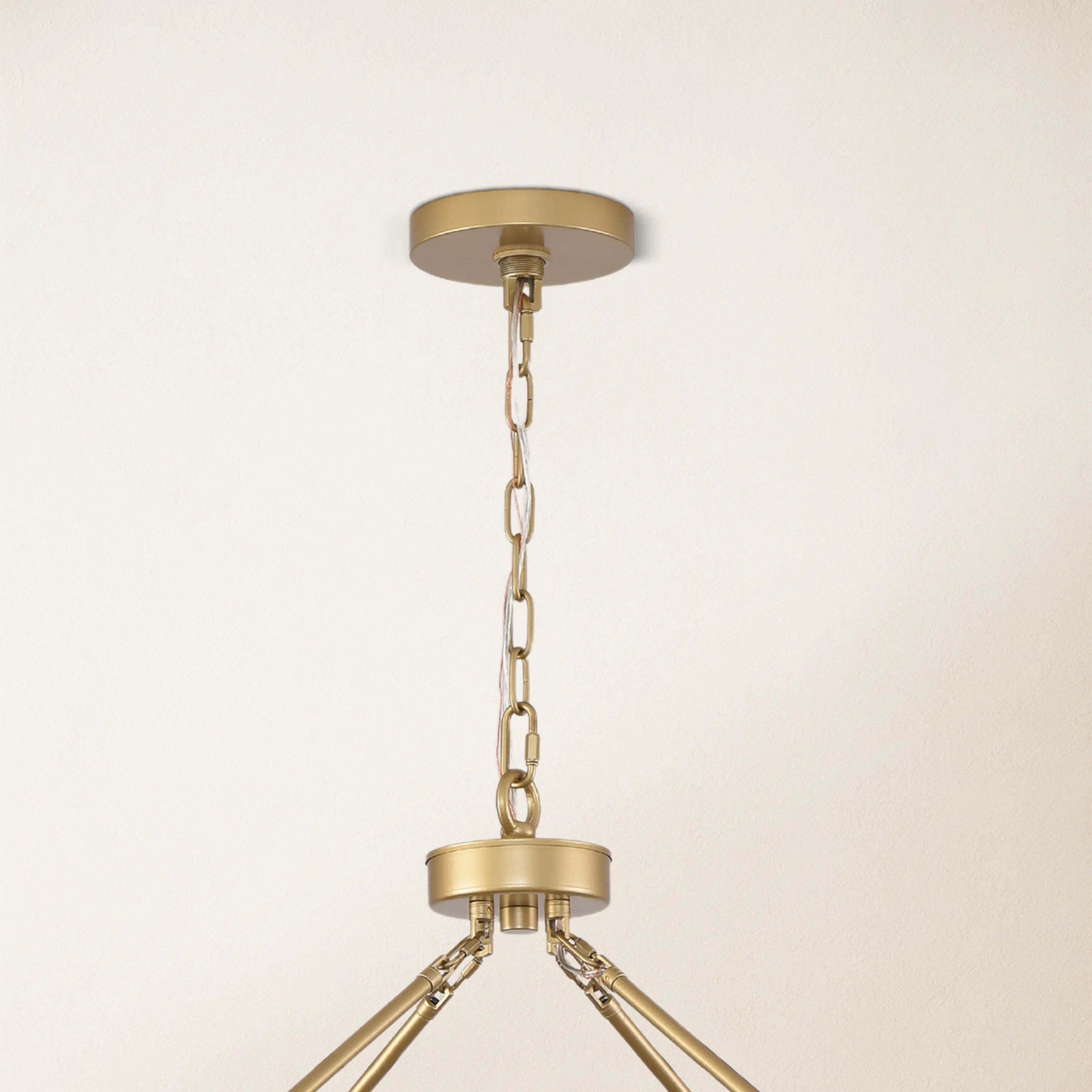 Cylora Glass Tube Round Chain Chandelier 122cm