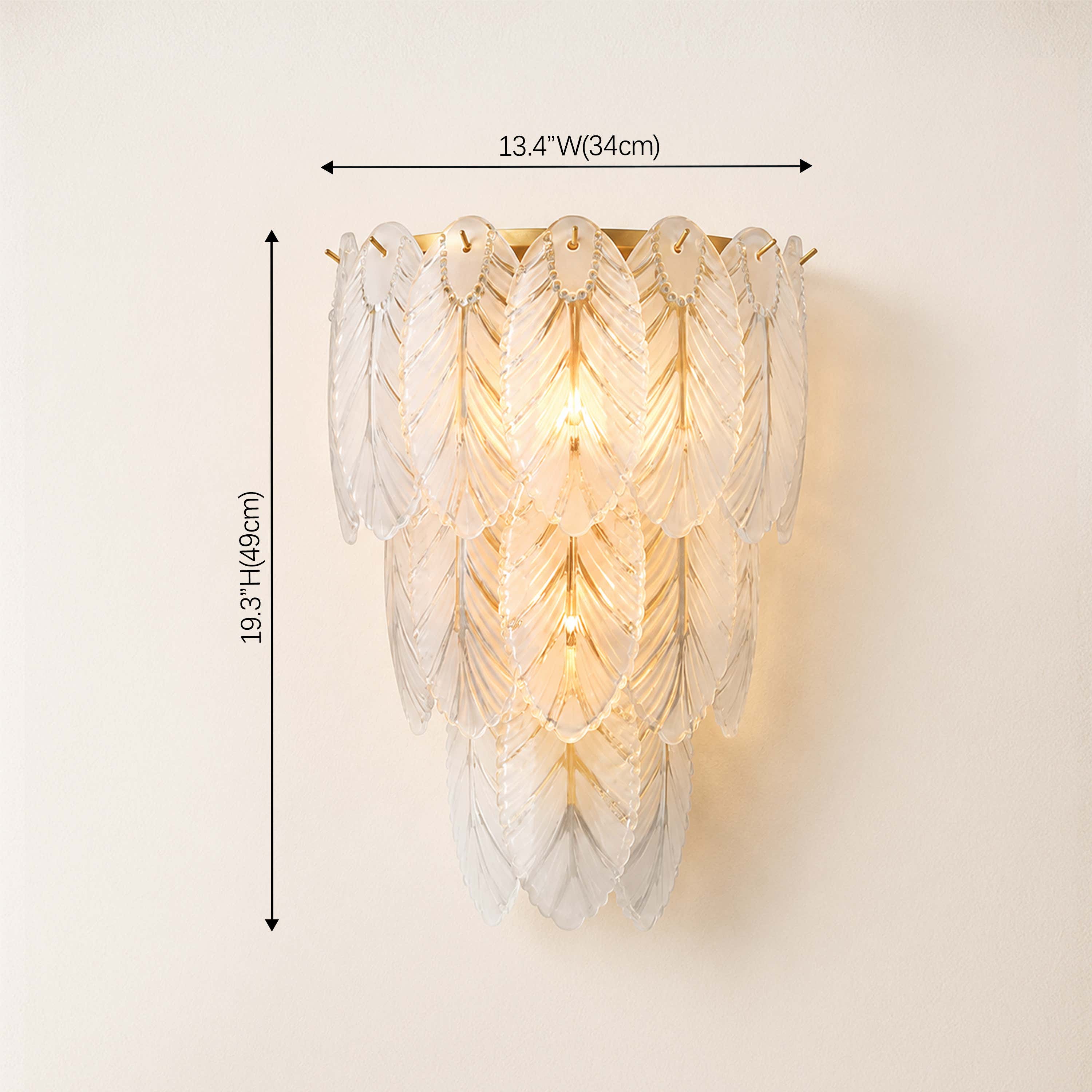 Aveline Crystal Feather Wall Sconce