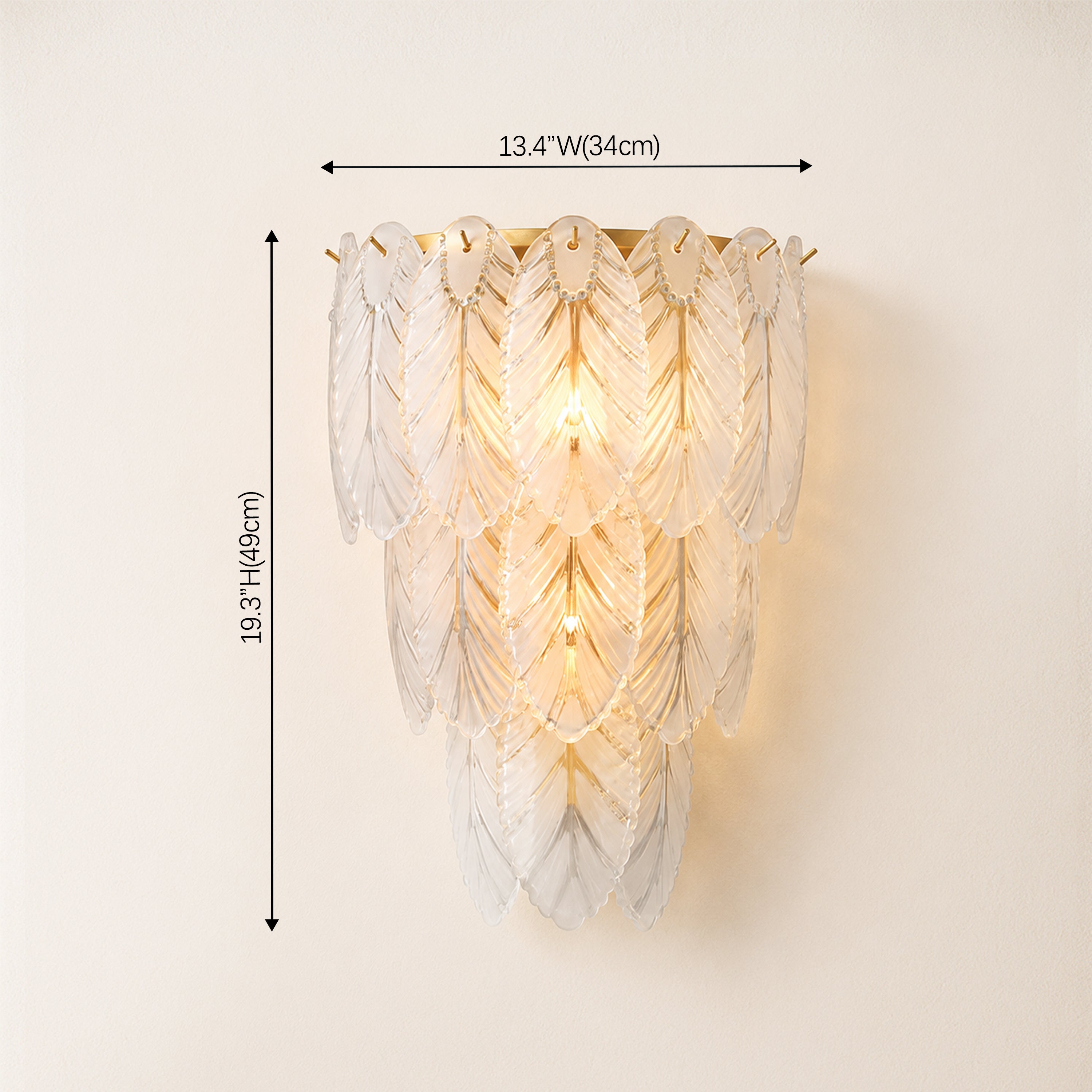 Aveline Crystal Feather Wall Sconce