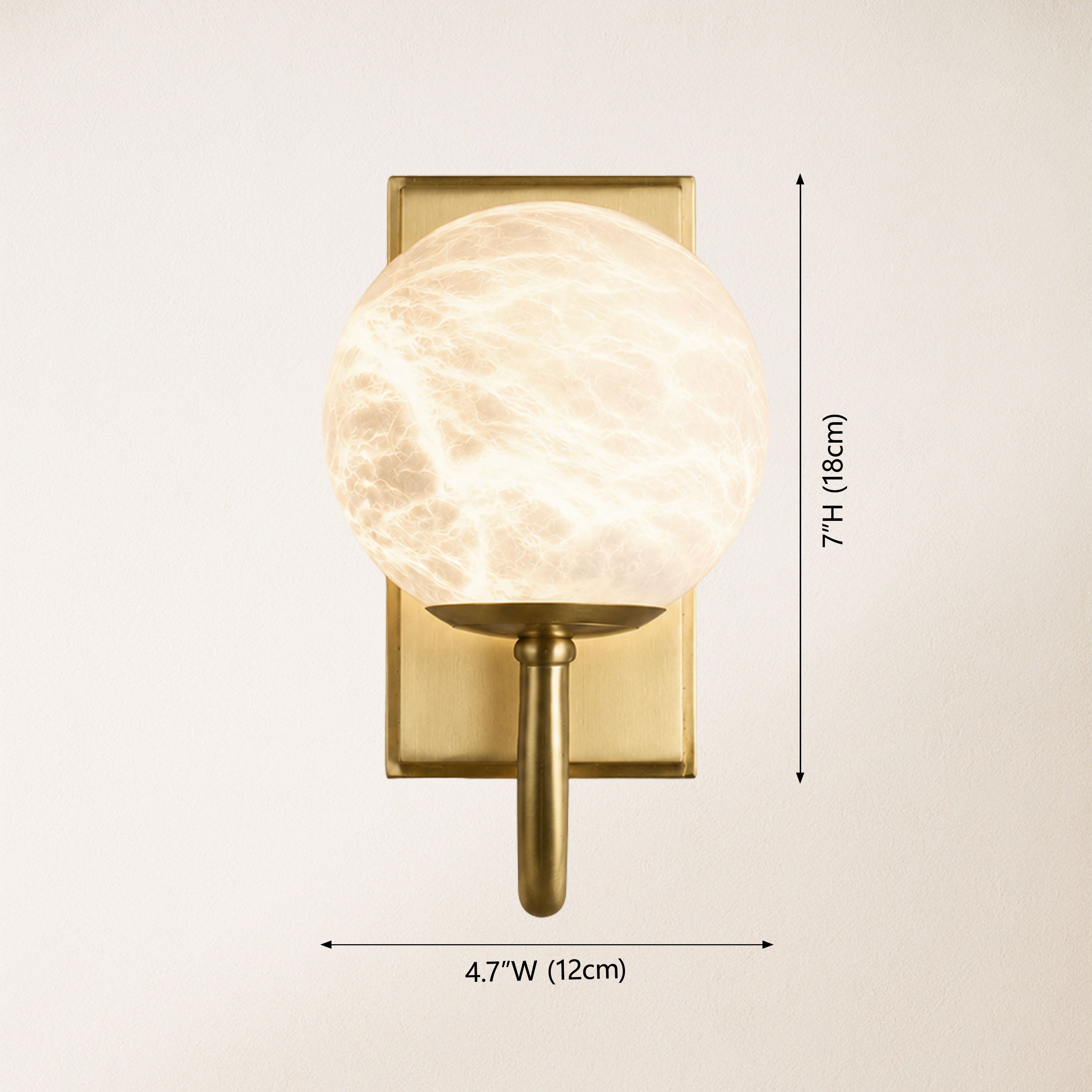 Solara Alabaster Globe Wall Sconce