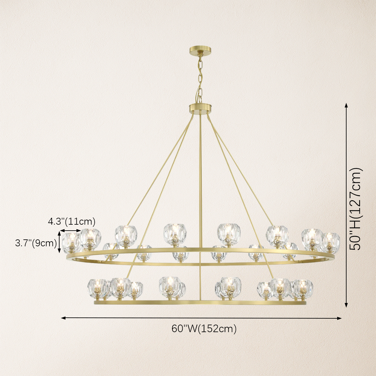 Aragon Tiered Crystal Chandelier 150 cm W