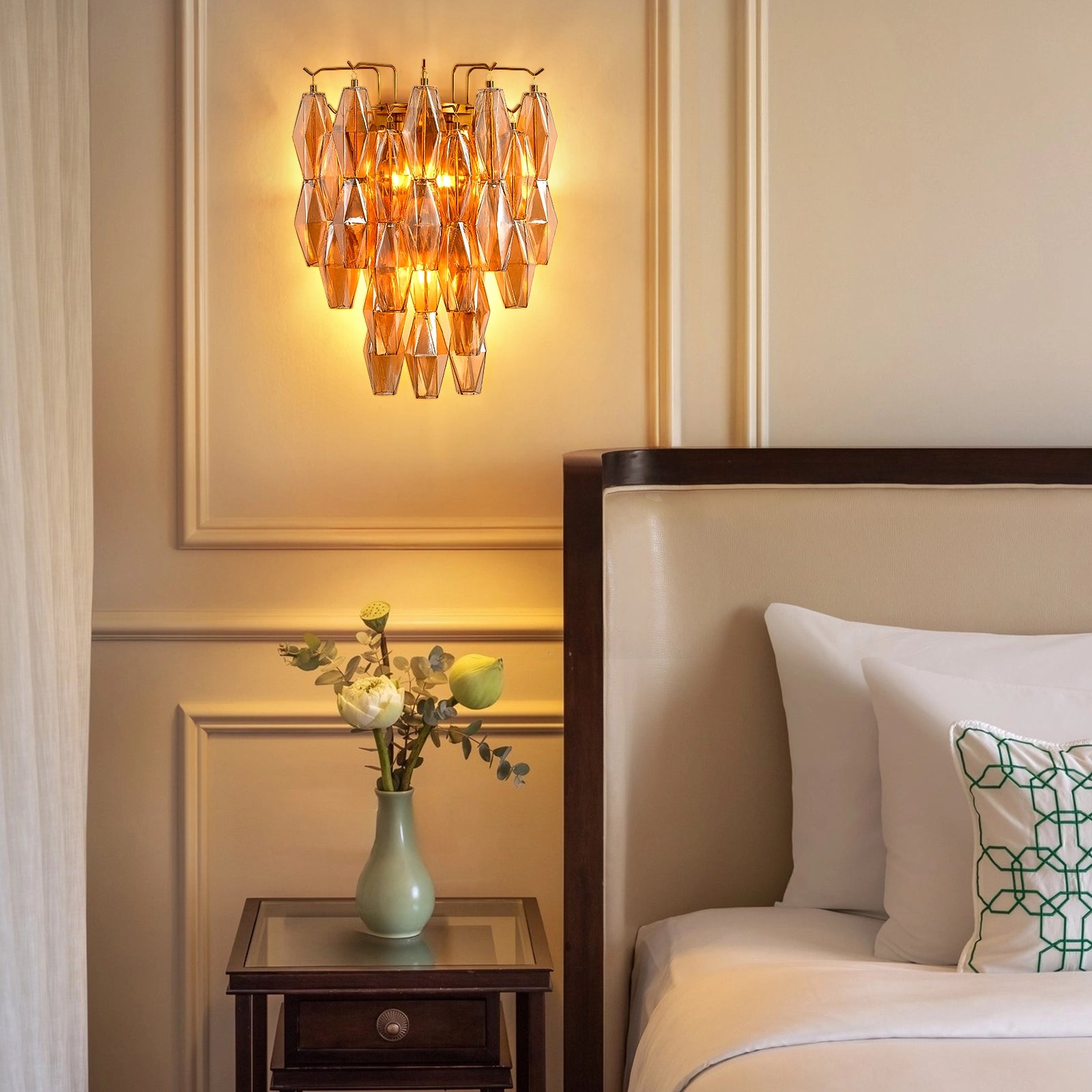 Celestial Drop Glass Wall Sconce#Finish_Gold