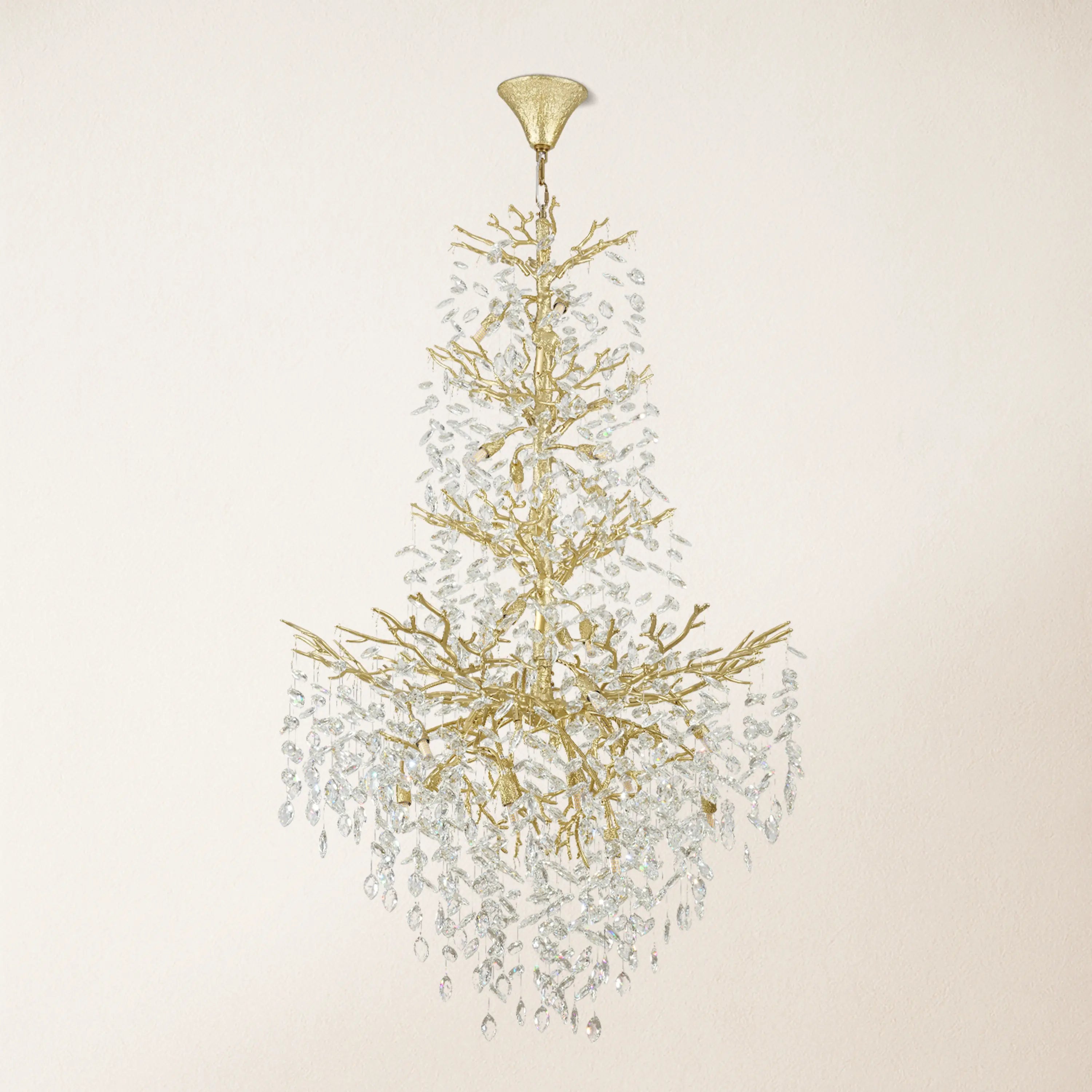 Frostleaf Crystal Cascade Grand Staircase Chandelier 155cm H
