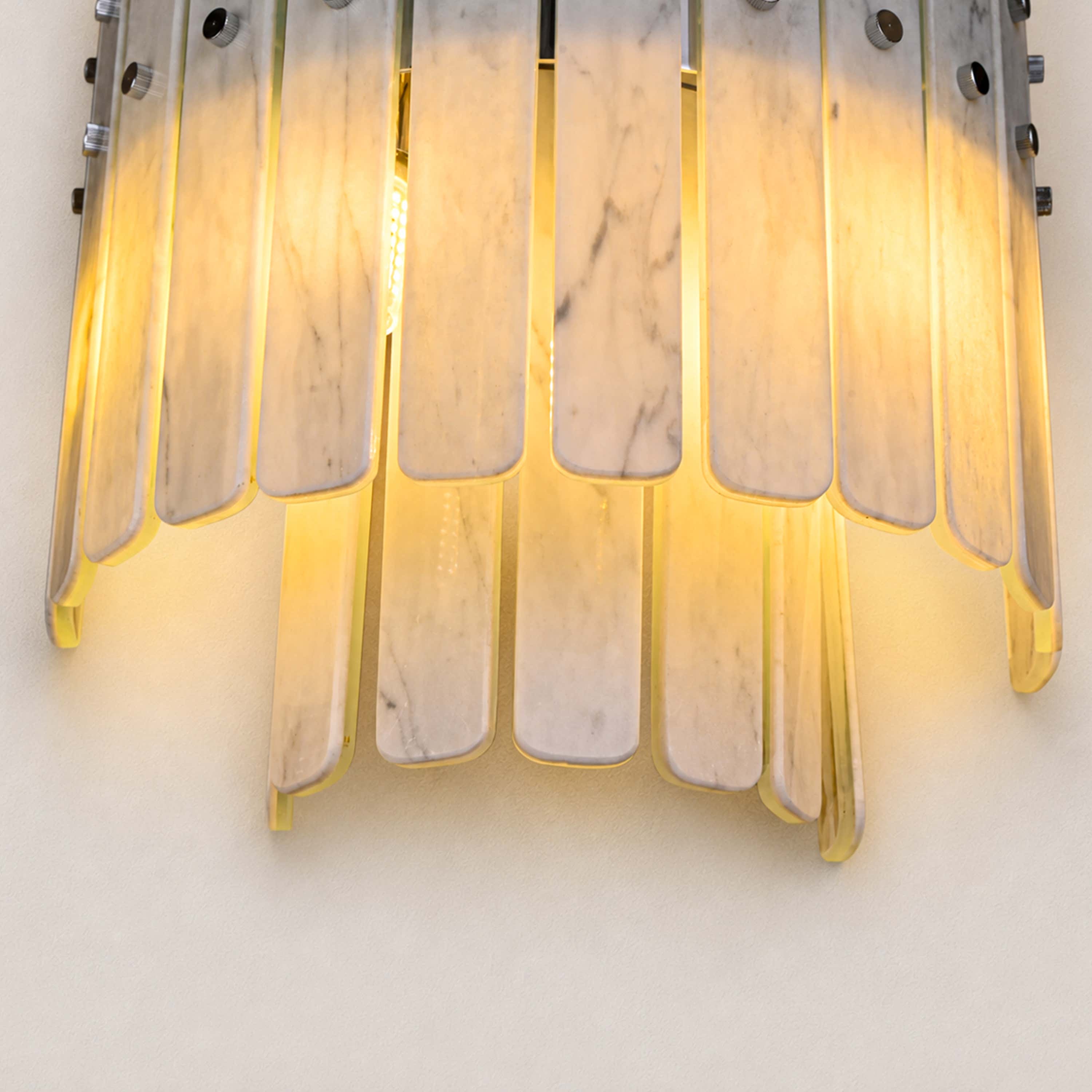 Pietra Marble Round Wall Sconce 11.8"D