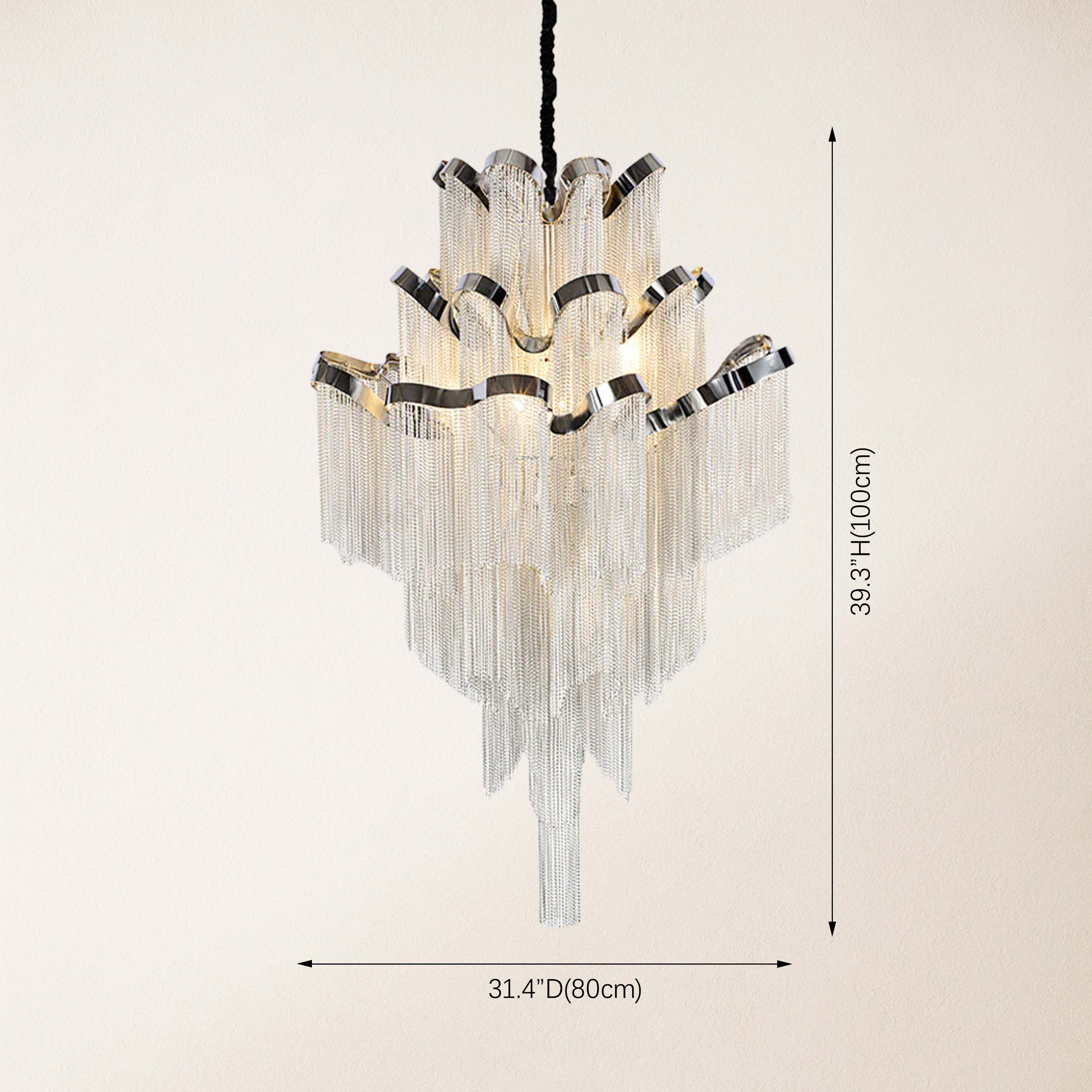 Teresa Cadena Metal Tassel Chandelier 80cm W