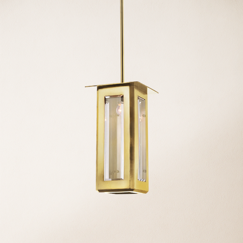 Baluster Rectangle Glass Pendant 7"W#Finish_Gold