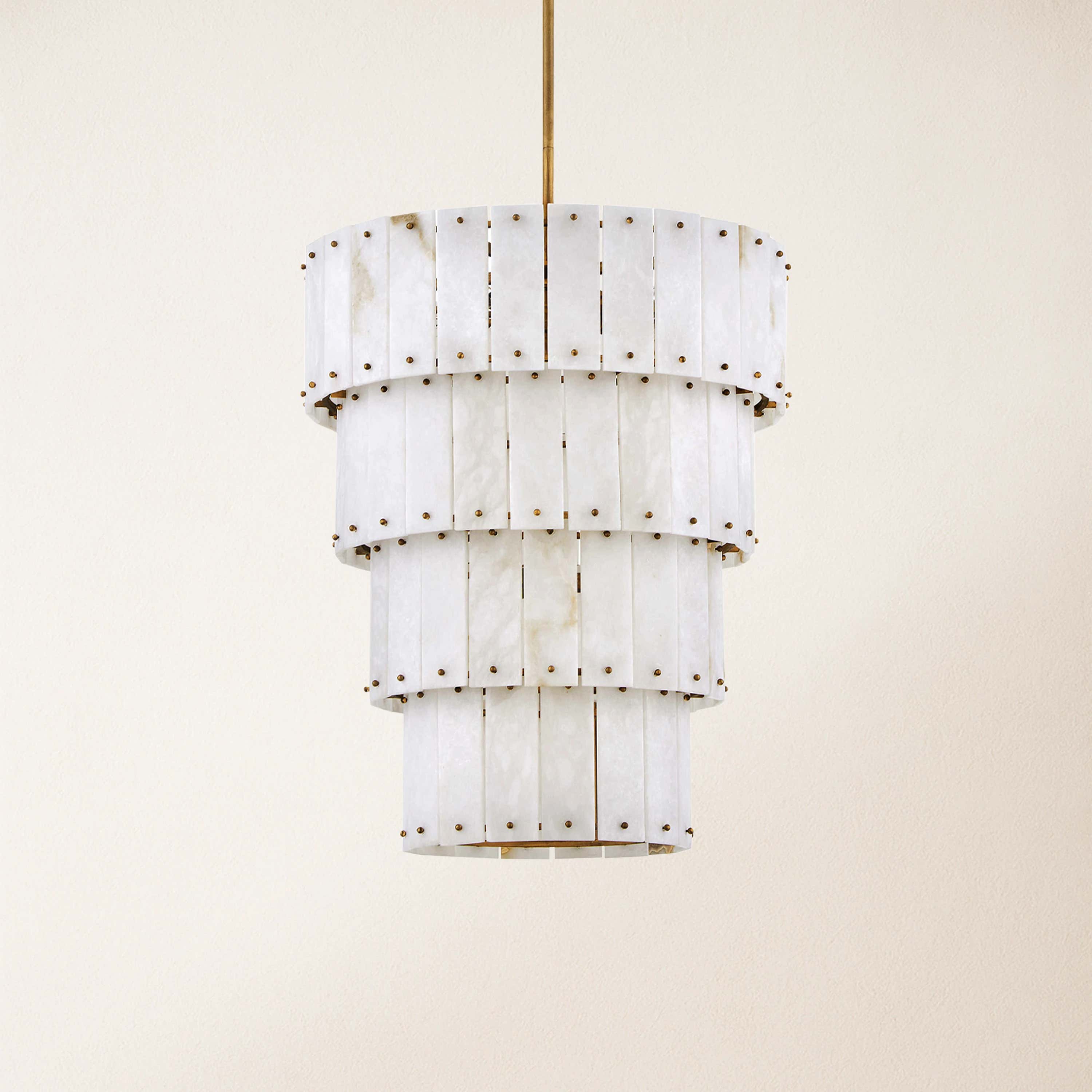 Rancho Alabaster 4-Tier Round Chandelier 24''D#Finish_Gold
