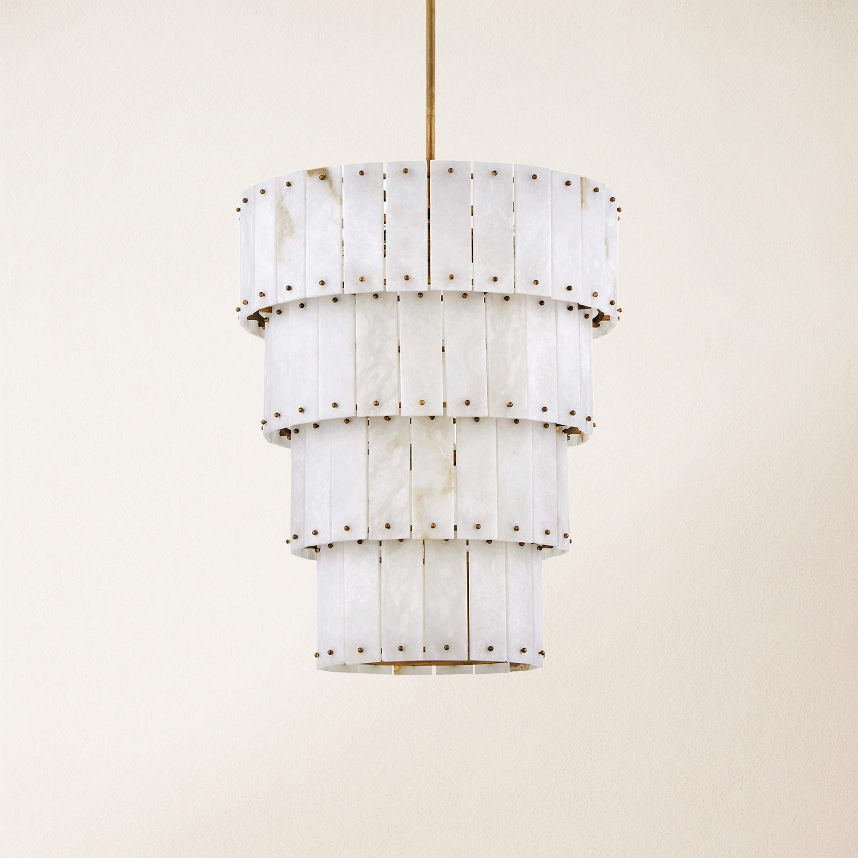 Rancho Alabaster 4-Tier Round Chandelier 24''D#Finish_Gold