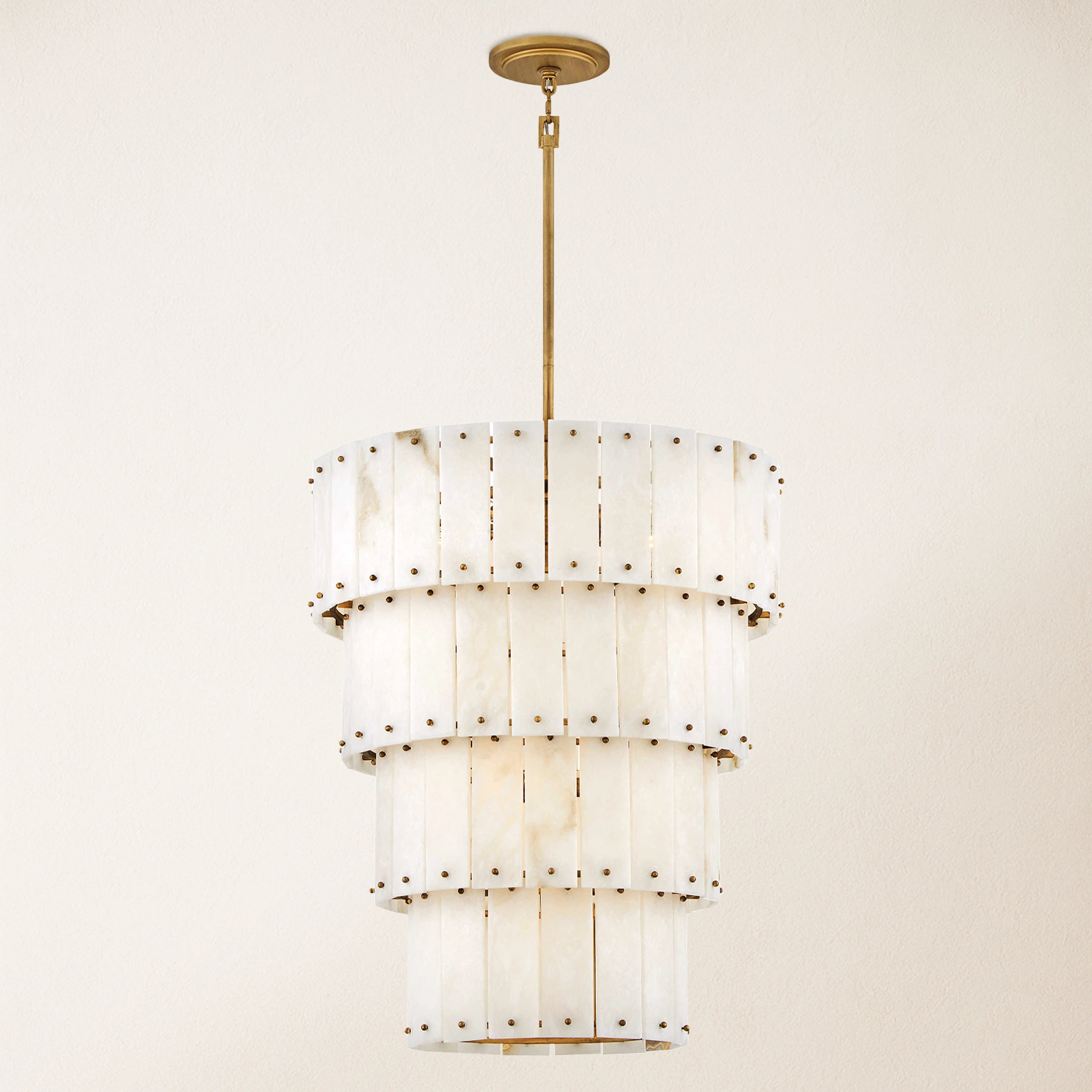 Rancho Alabaster 4-Tier Round Chandelier 24''D#Finish_Gold