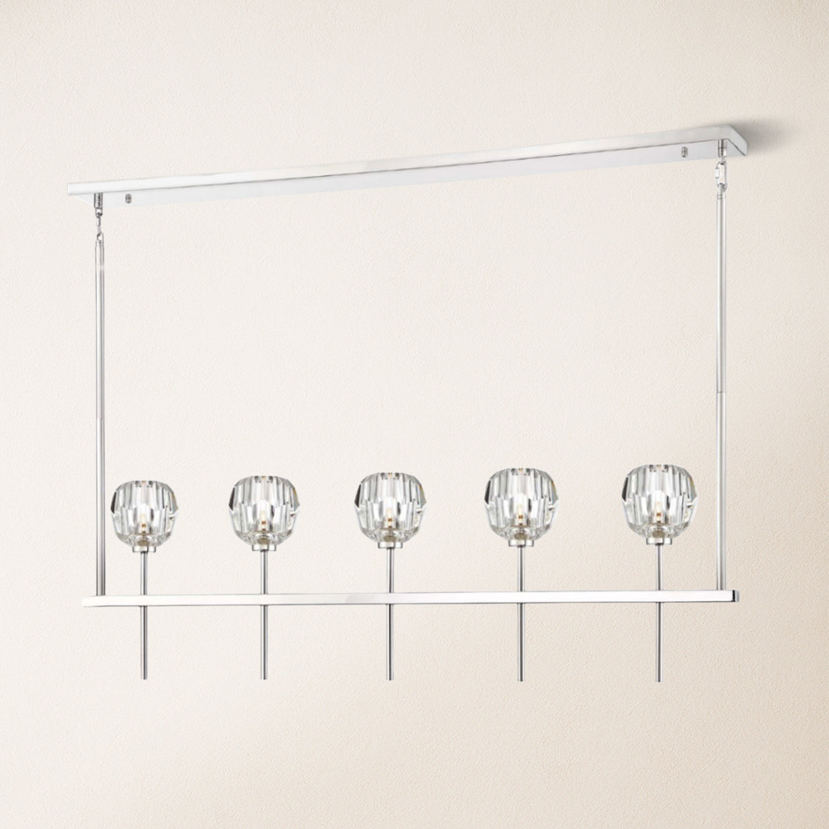 Parisian Crystal Linear Chandelier 117 cm L