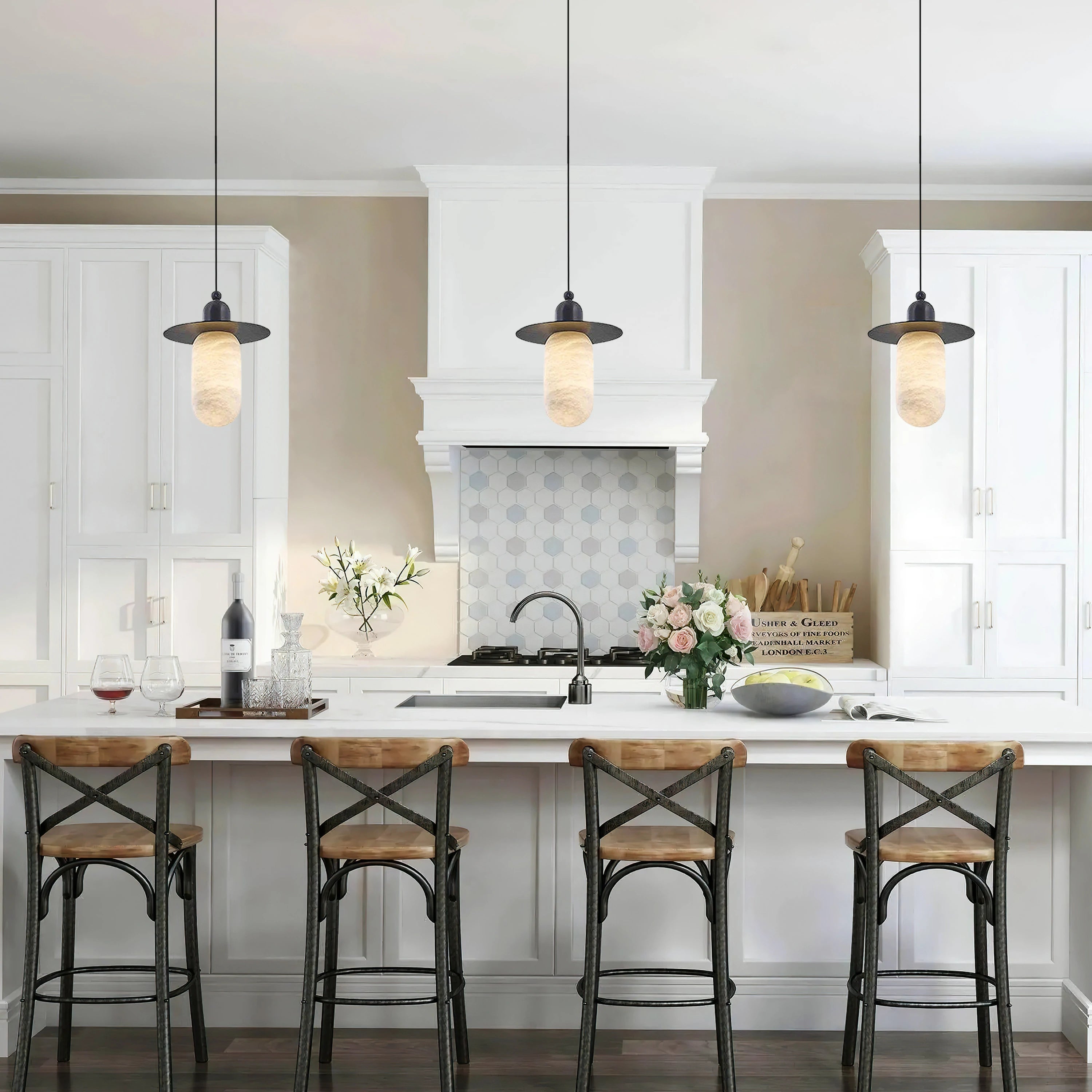 Bloom Alabaster Grace Pendant 15cm H