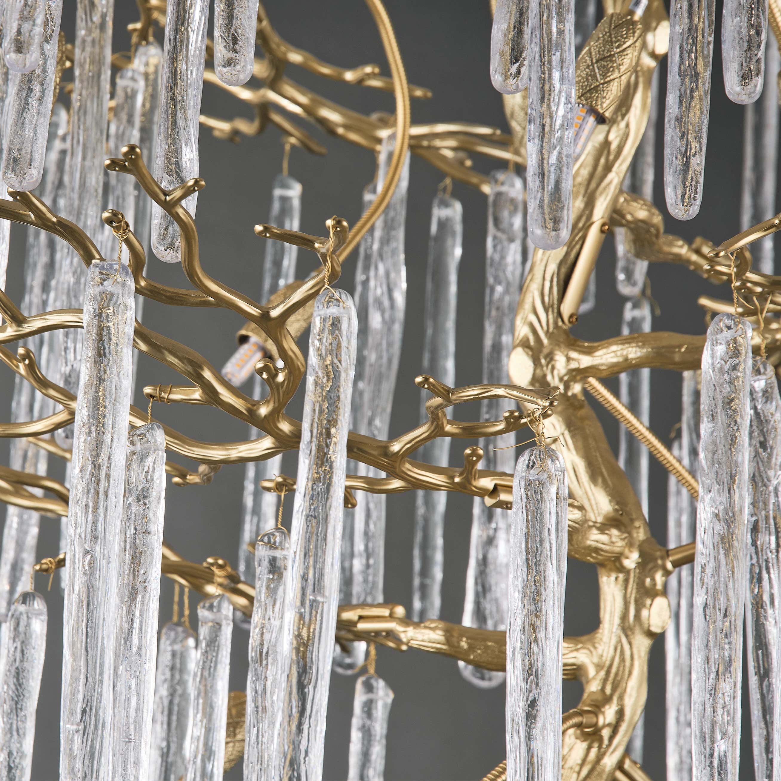 Ice Strip Modern Crystal Tree Branch Staircase Chandelier 240cm