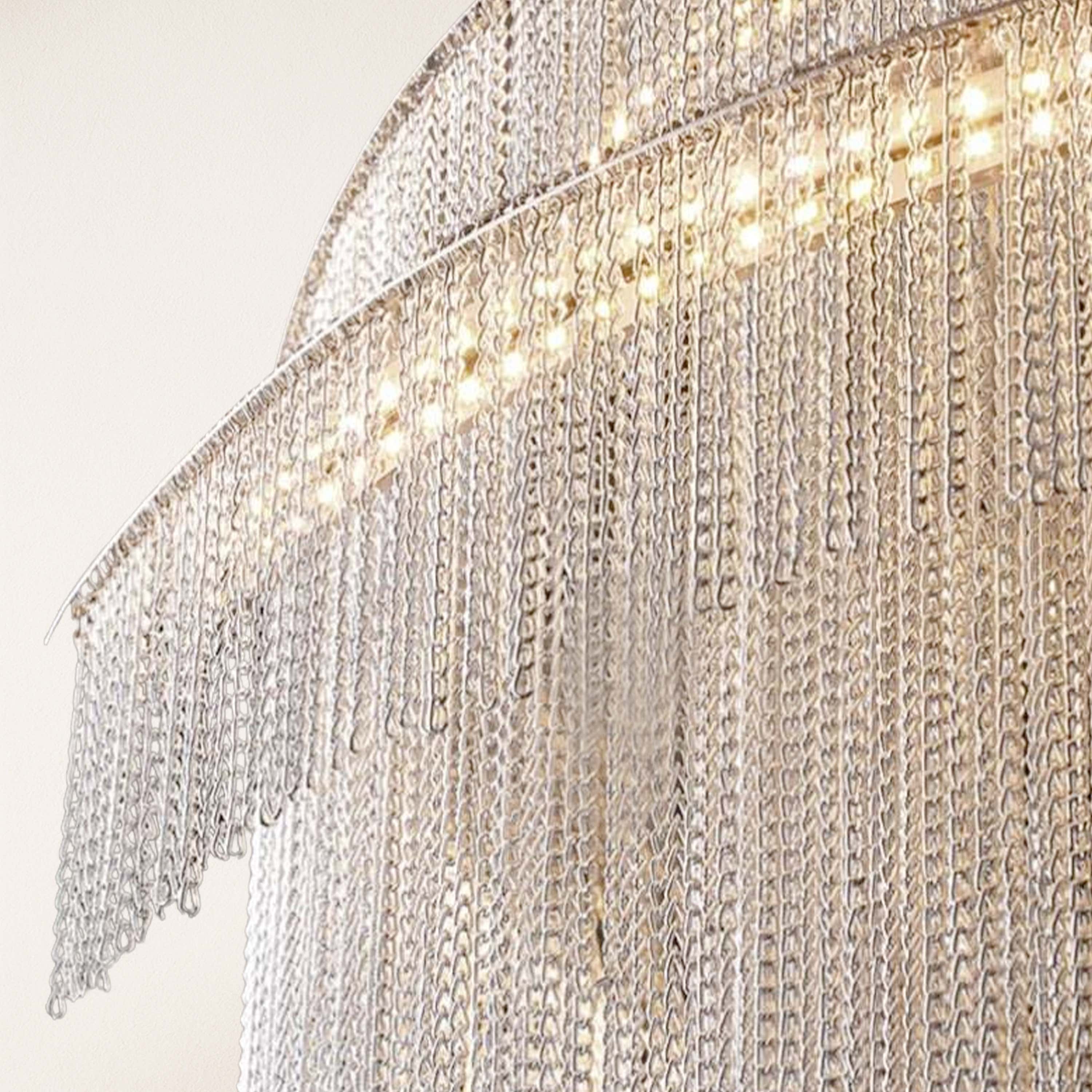 Teresa Cadena Metal Chain Tassel Entryway Chandelier 61cm D