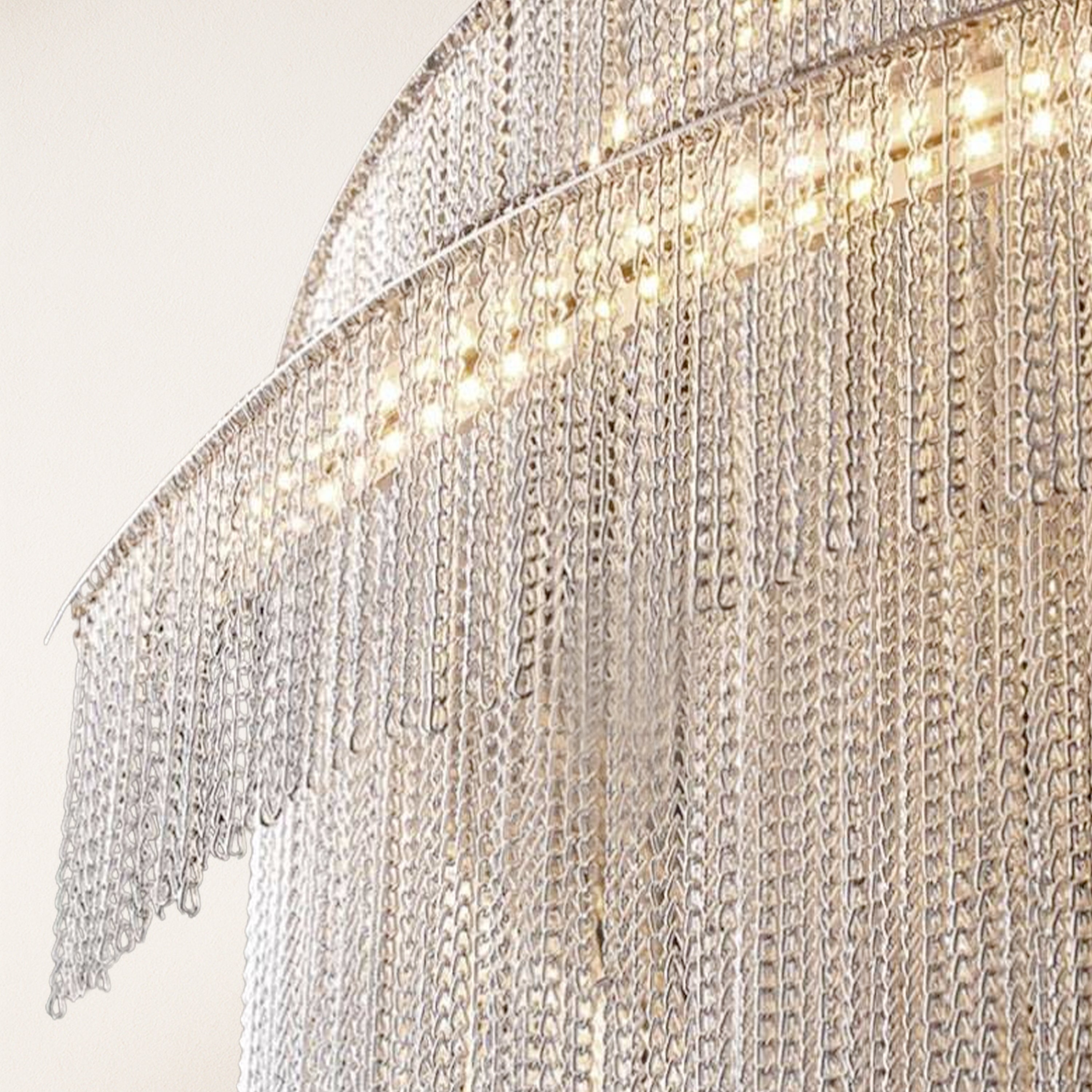 Teresa Cadena Metal Chain Tassel Entryway Chandelier 61cm D