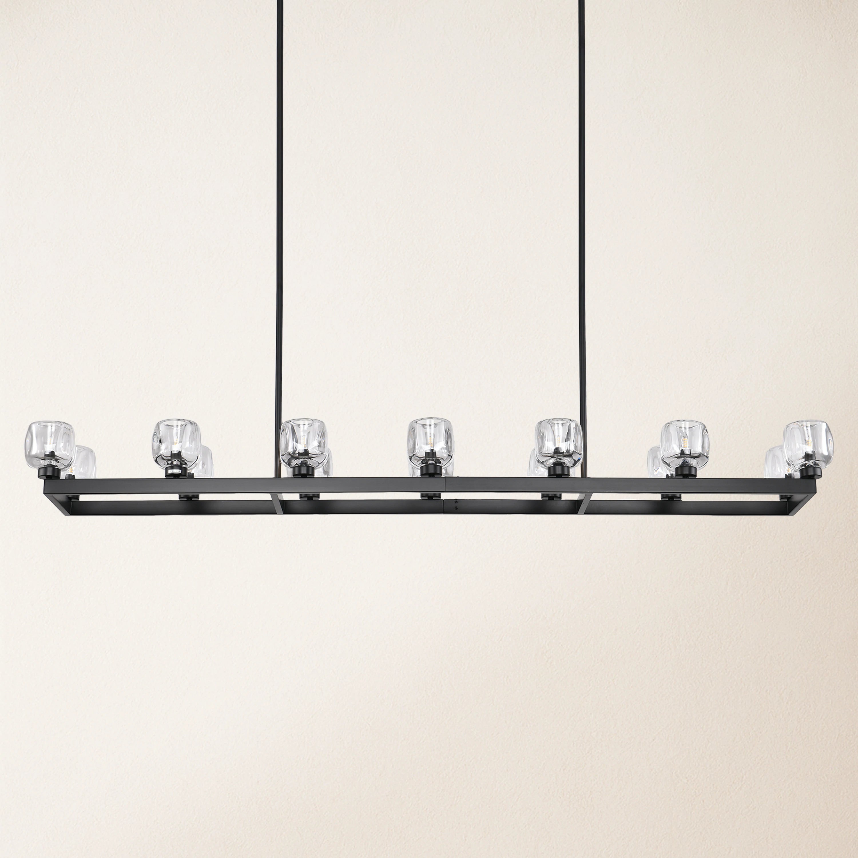 Vellum Rectangular Chandelier 68"W