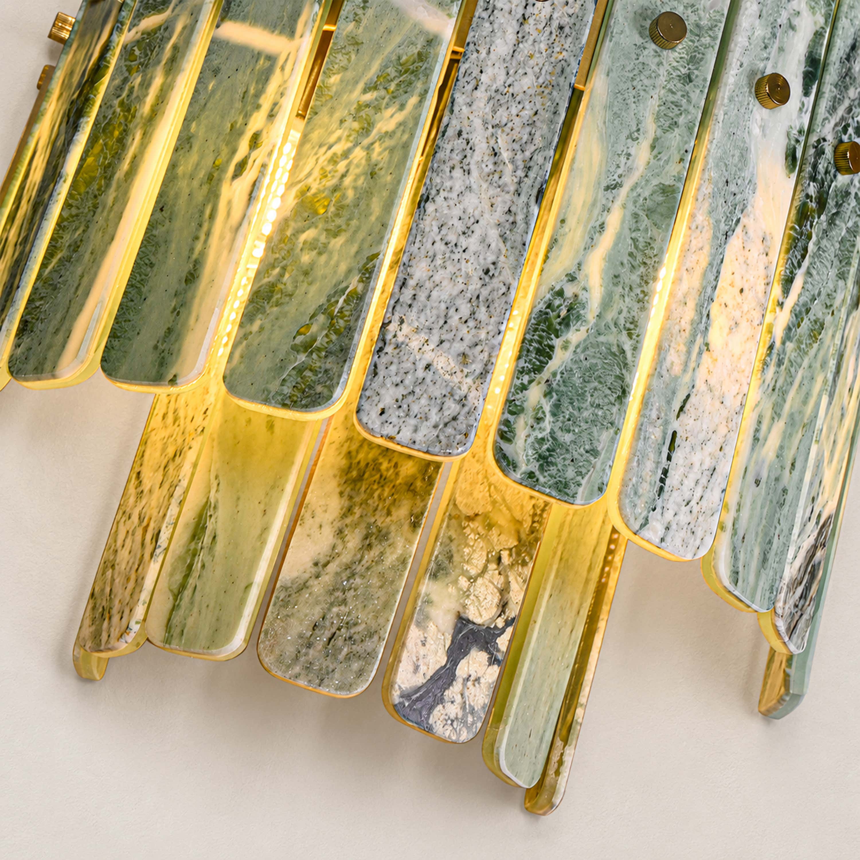 Pietra Green Marble Round Wall Sconce 11.8"D