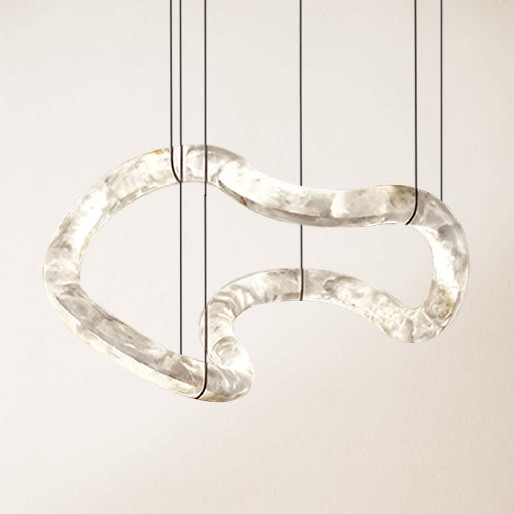 Infinity Symmetrical Alabaster Chandelier 56"L
