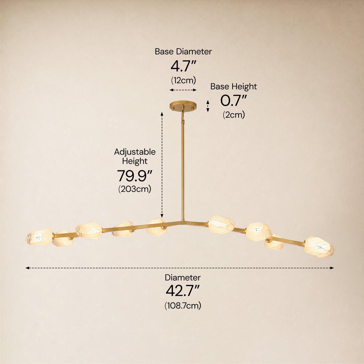 Solenne Cloud Glass Linear Chandelier 70"W