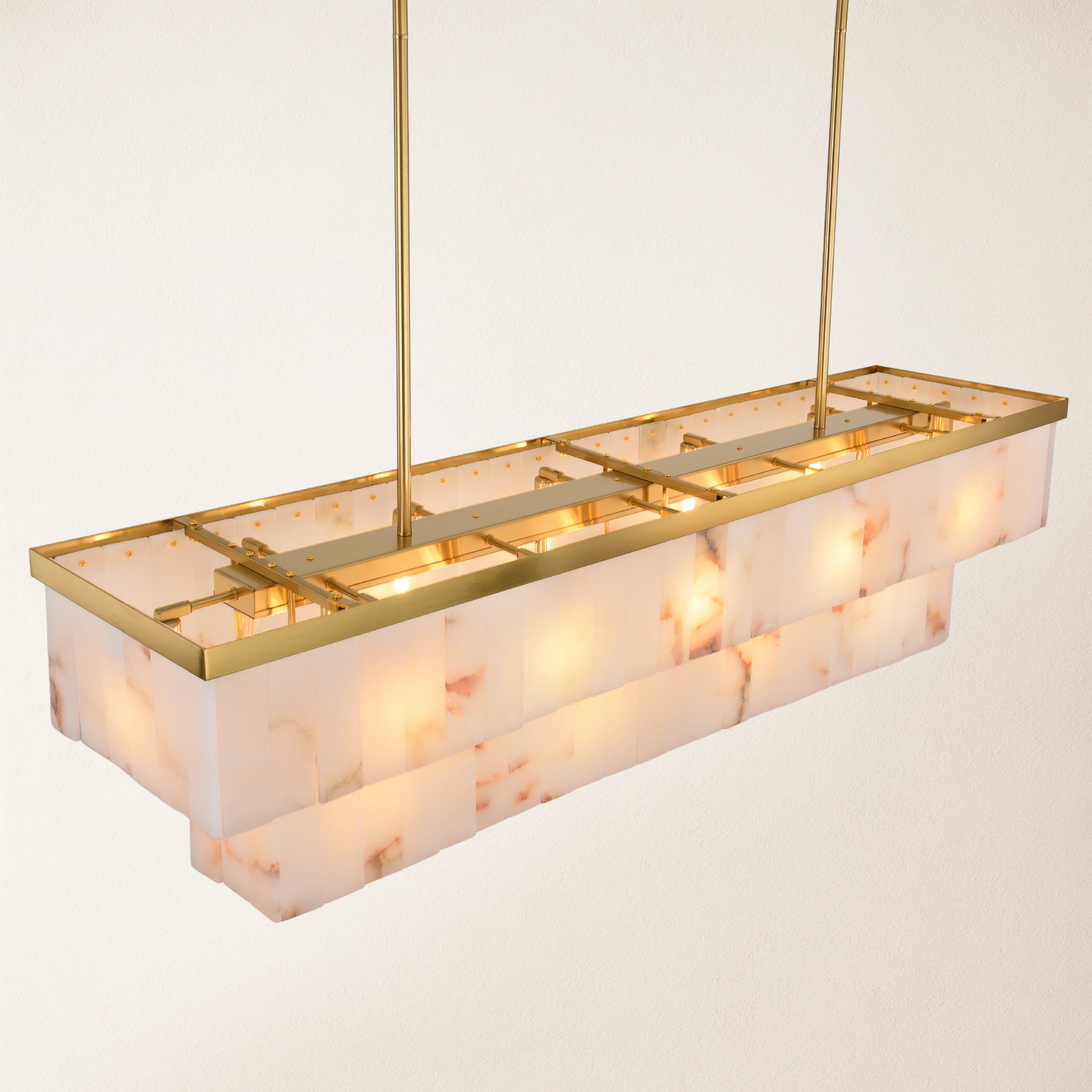 Solmare Alabaster Rectangular Chandelier 138cm