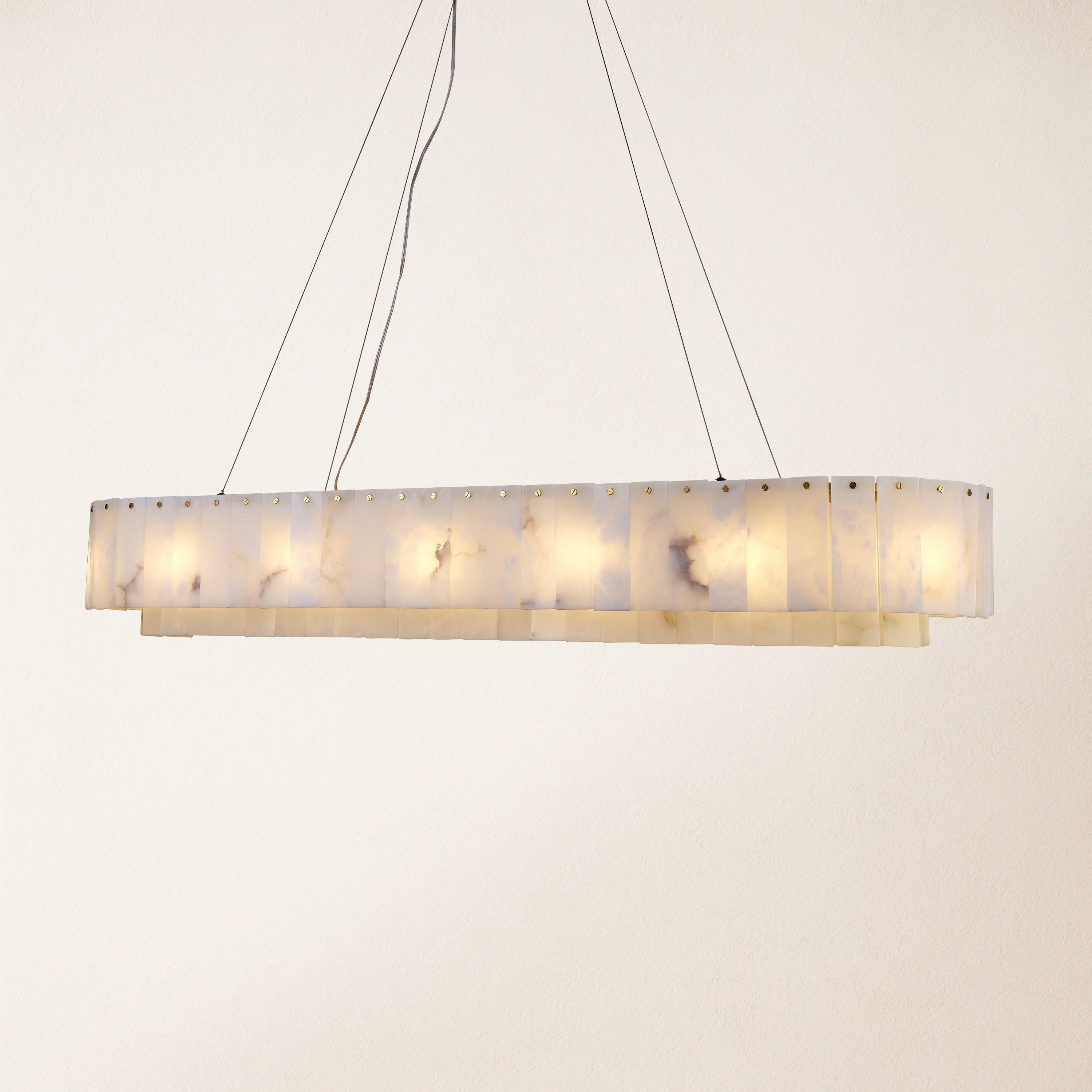 Sawyer Alabaster Rectangle Chandelier 137cm L