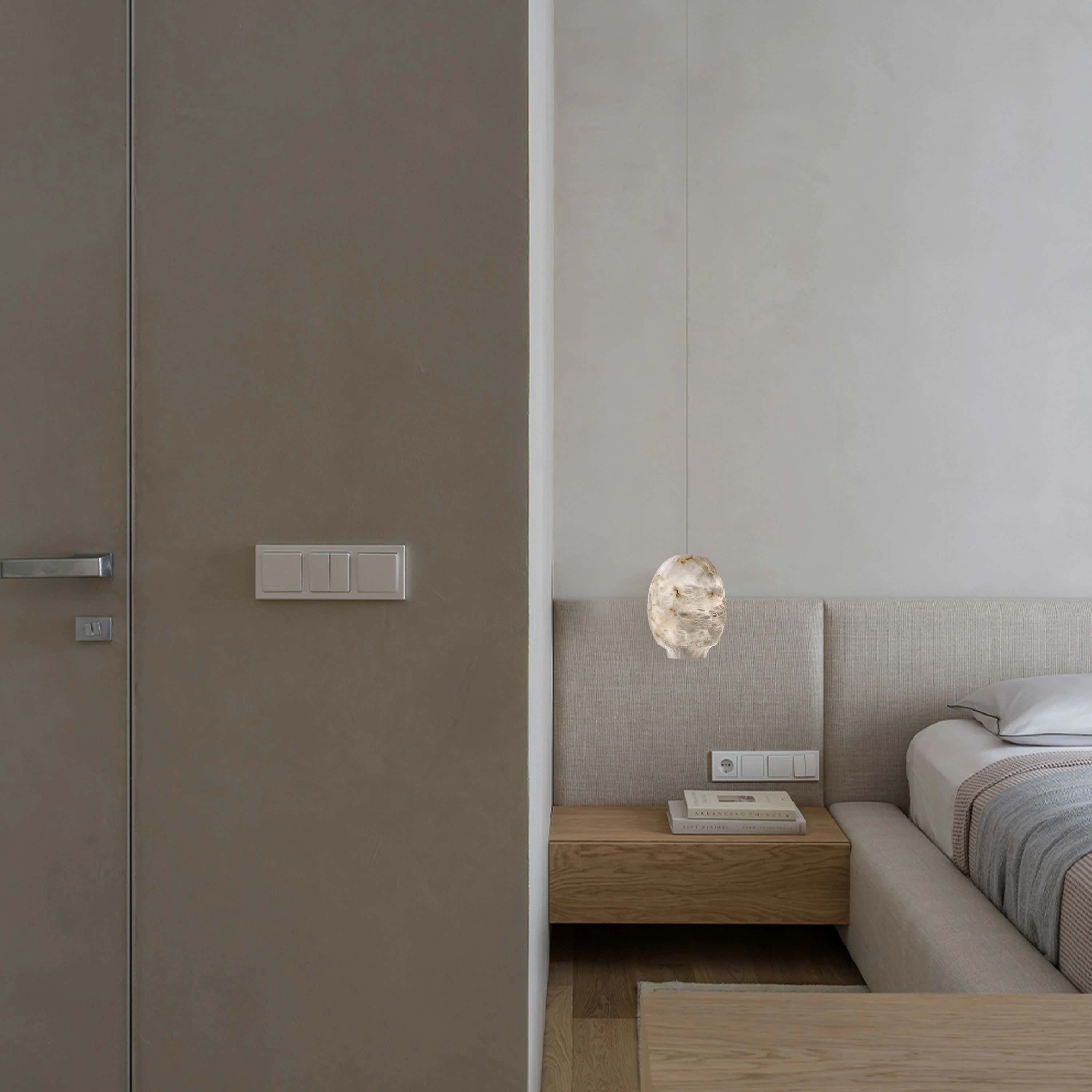 Dadaly Alabaster Lantern Small Art Round Pendant 17.8 cm W