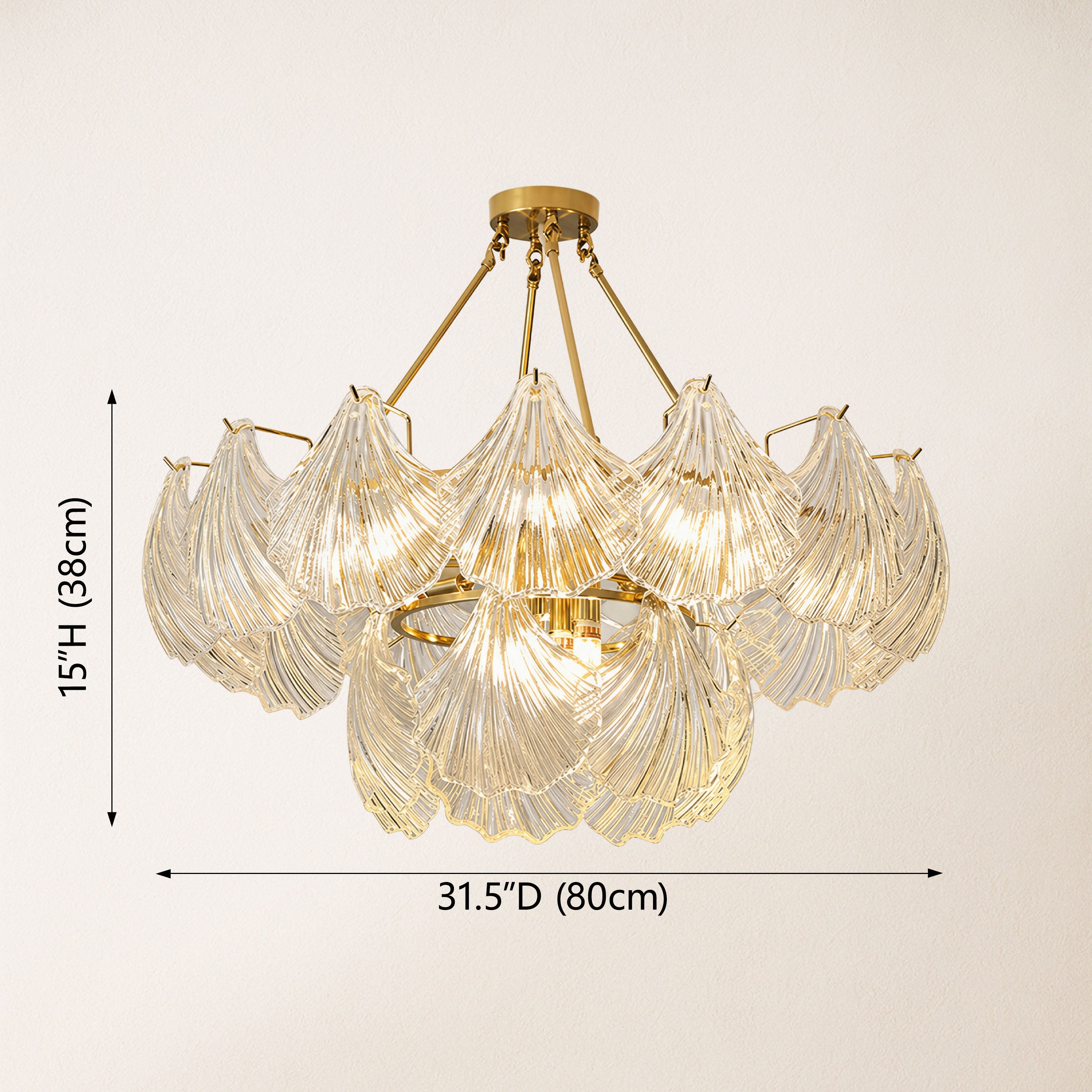 Marivelle Shell Glass Round Chandelier