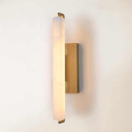Clara Glow Alabaster Single Wall Sconce 19"H#Finish_Gold