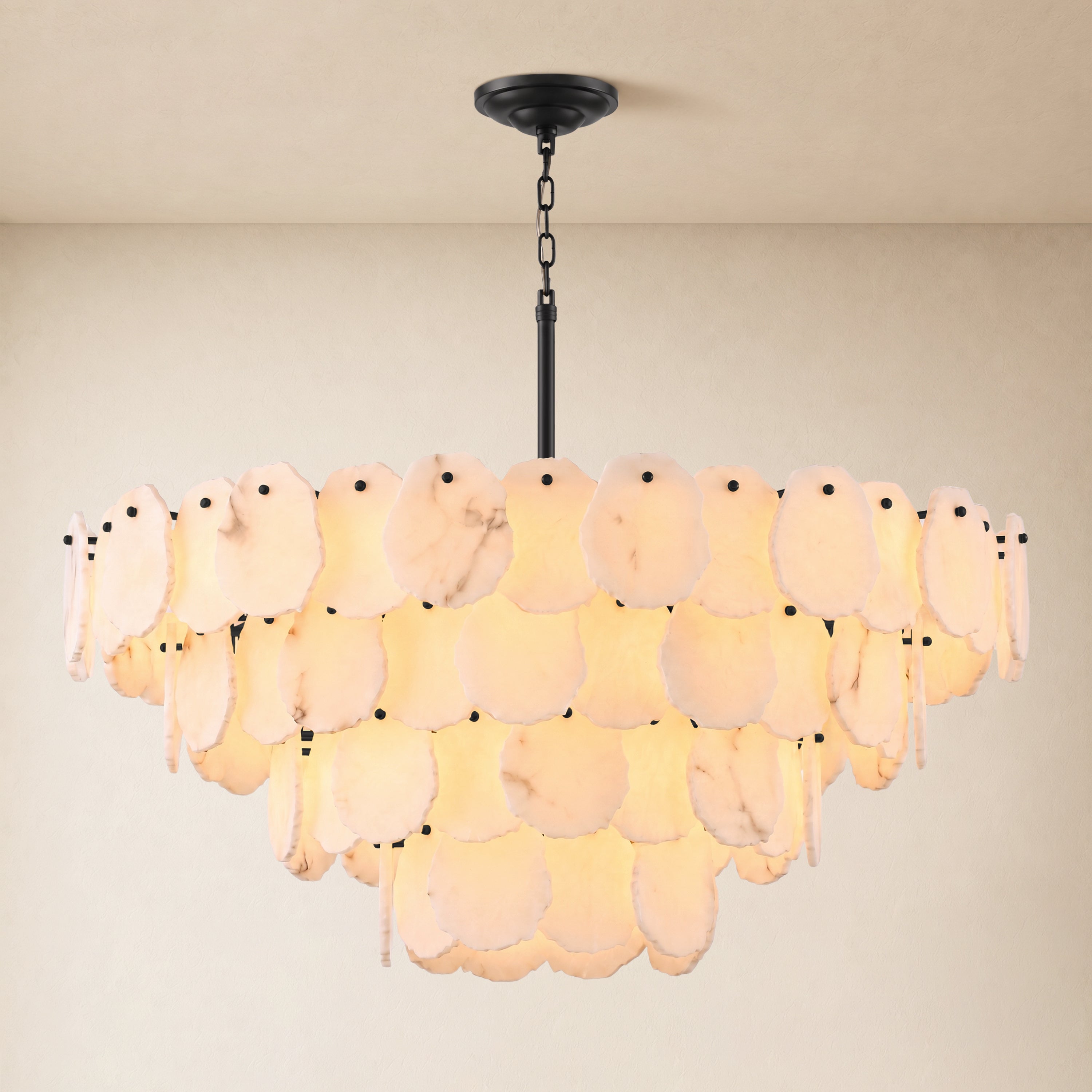 Moira Alabaster Multi-Tier Round Chandelier 48"D