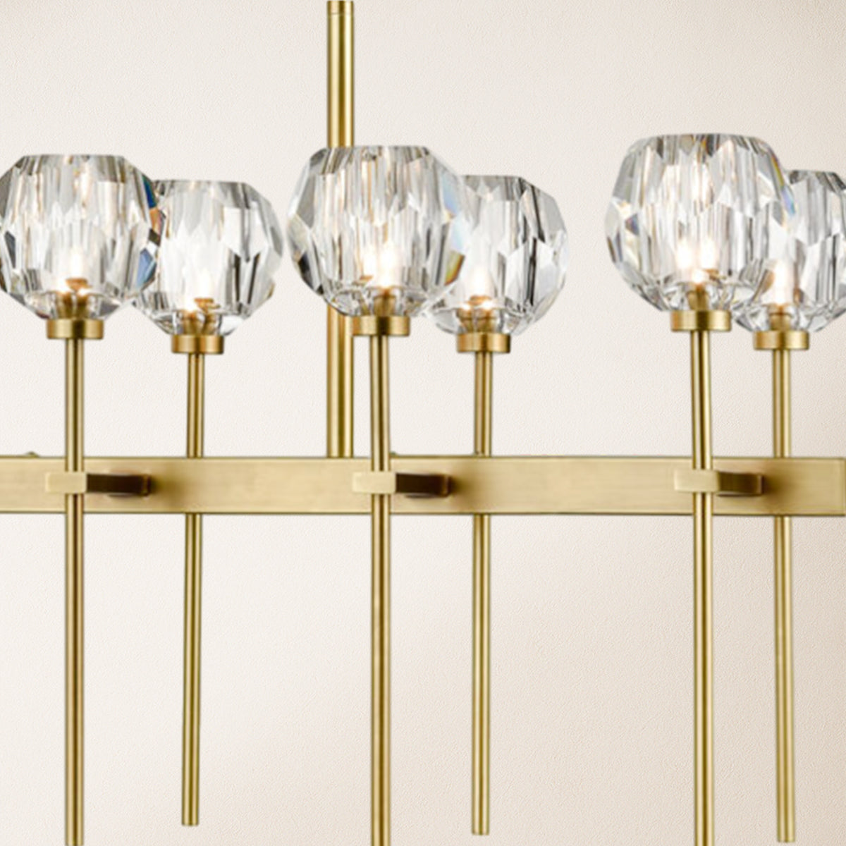 Parisian Crystal Double Linear Chandelier 122 cm L