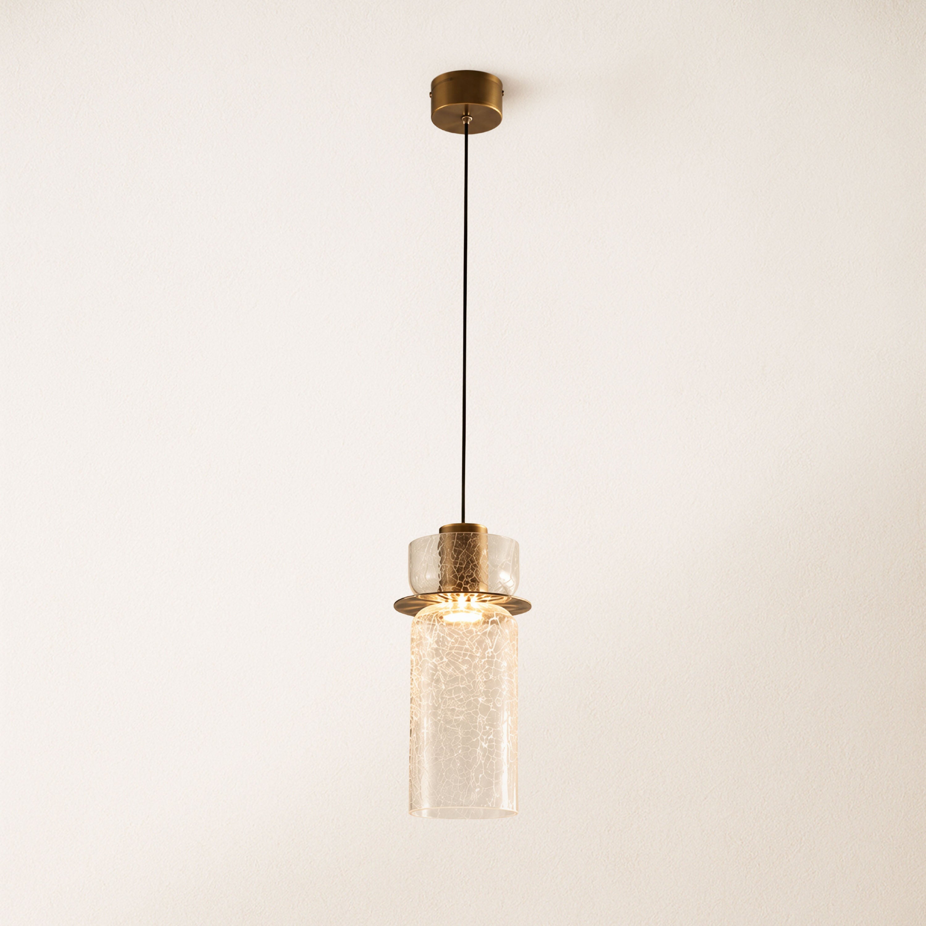 Zendria Crackle Glass Pendant Light