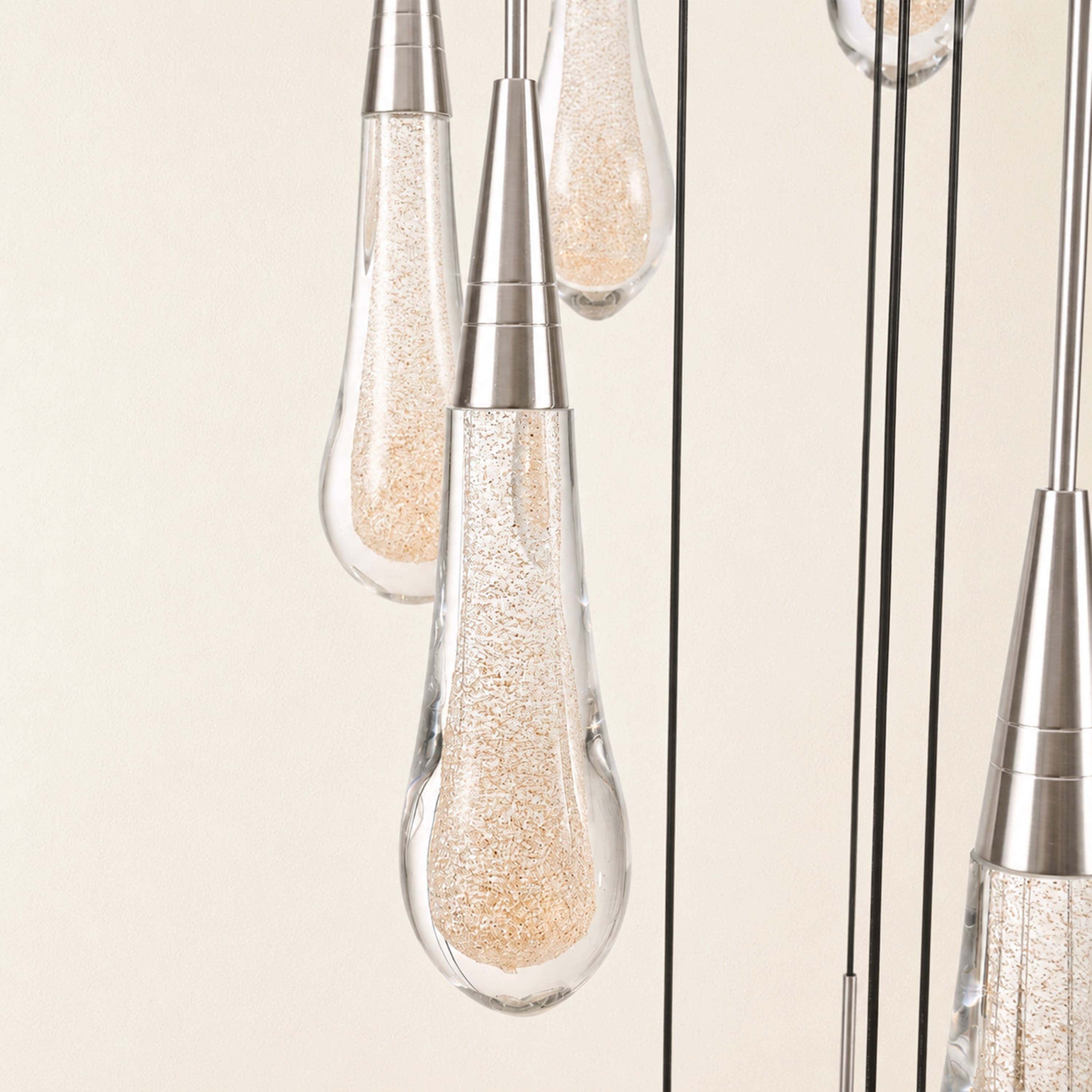 Teardrop Crystal Drop Round Chandelier