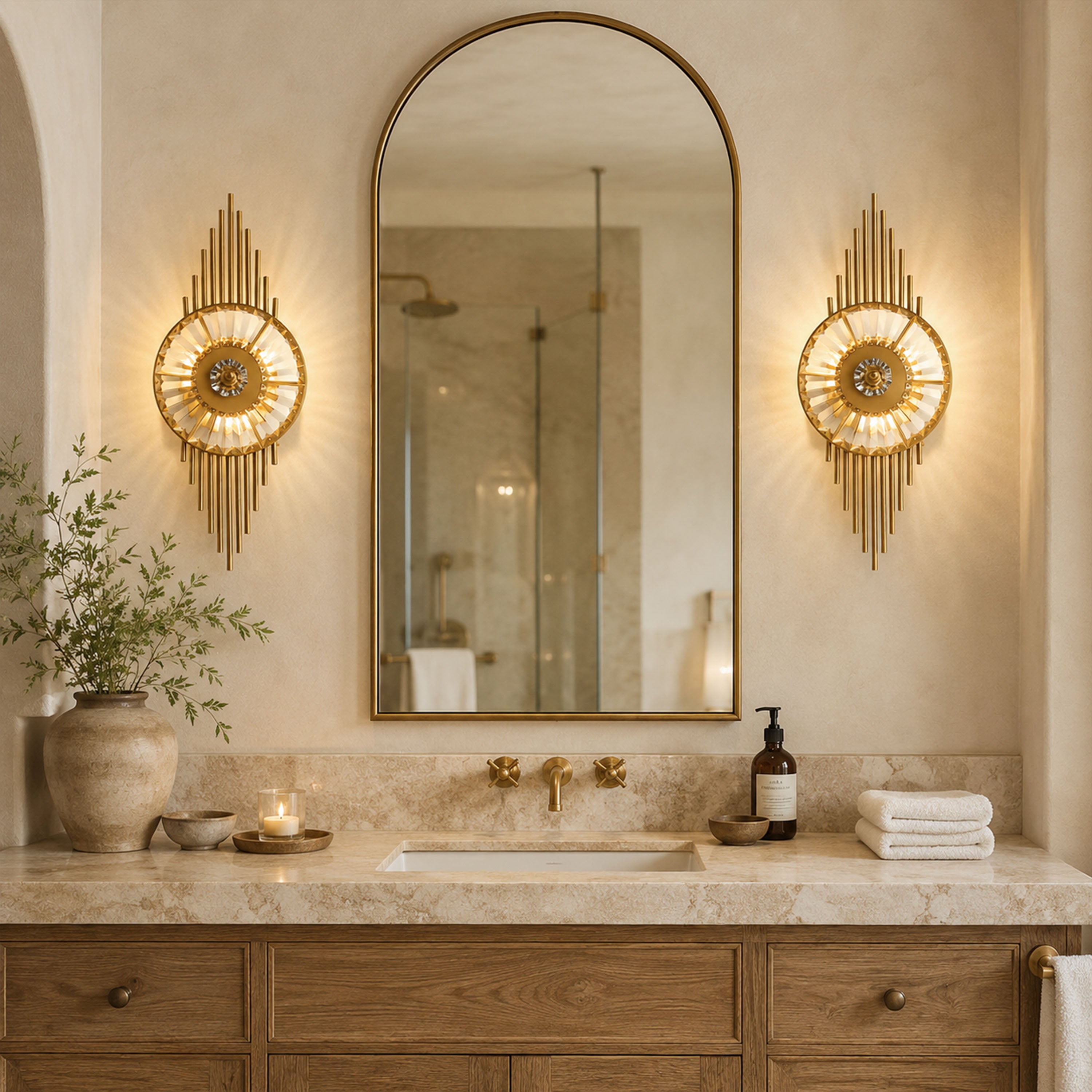 Axionna Crystal Gear Wall Sconce