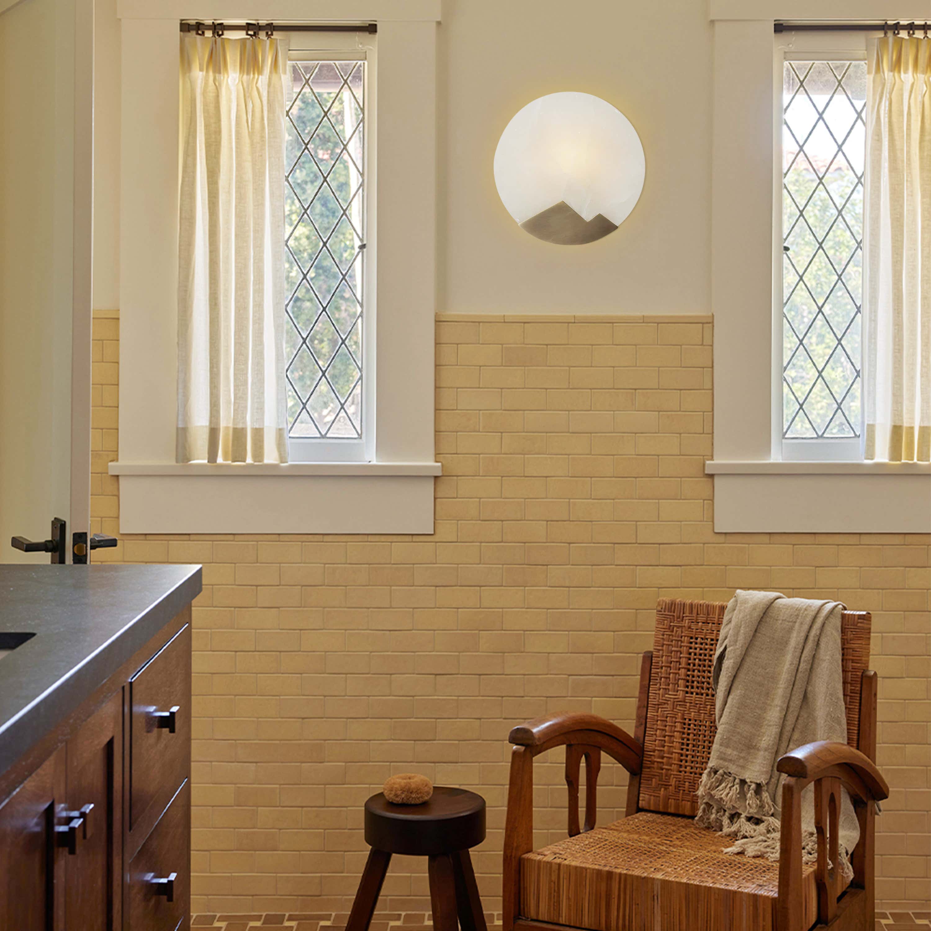 Egwent Alabaster Brass Sconce 20cm