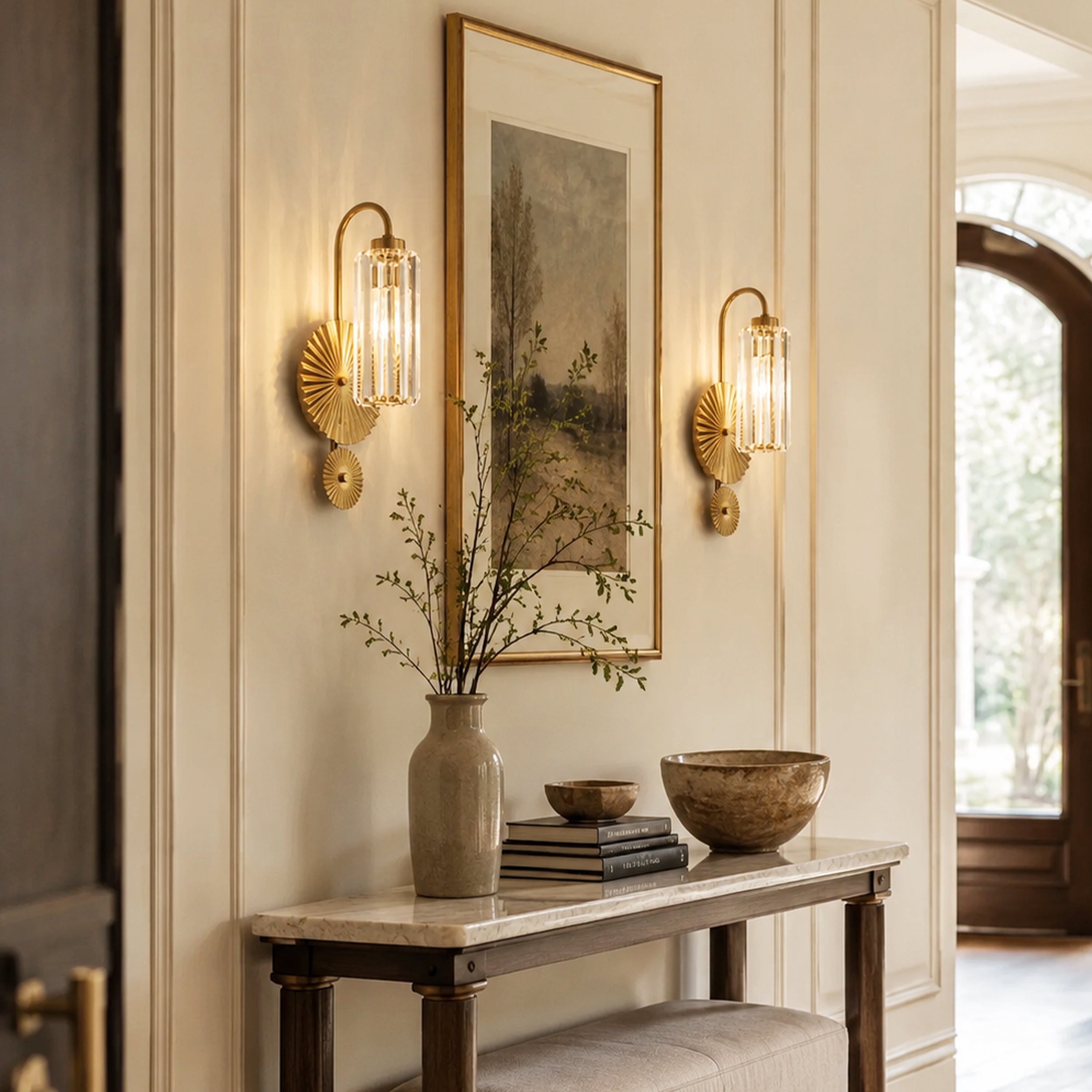 Plicate Crystal Wall Sconce