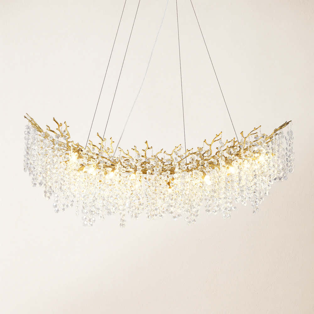 Lustre Branches Crystal Rectangular Chandelier 140cm W