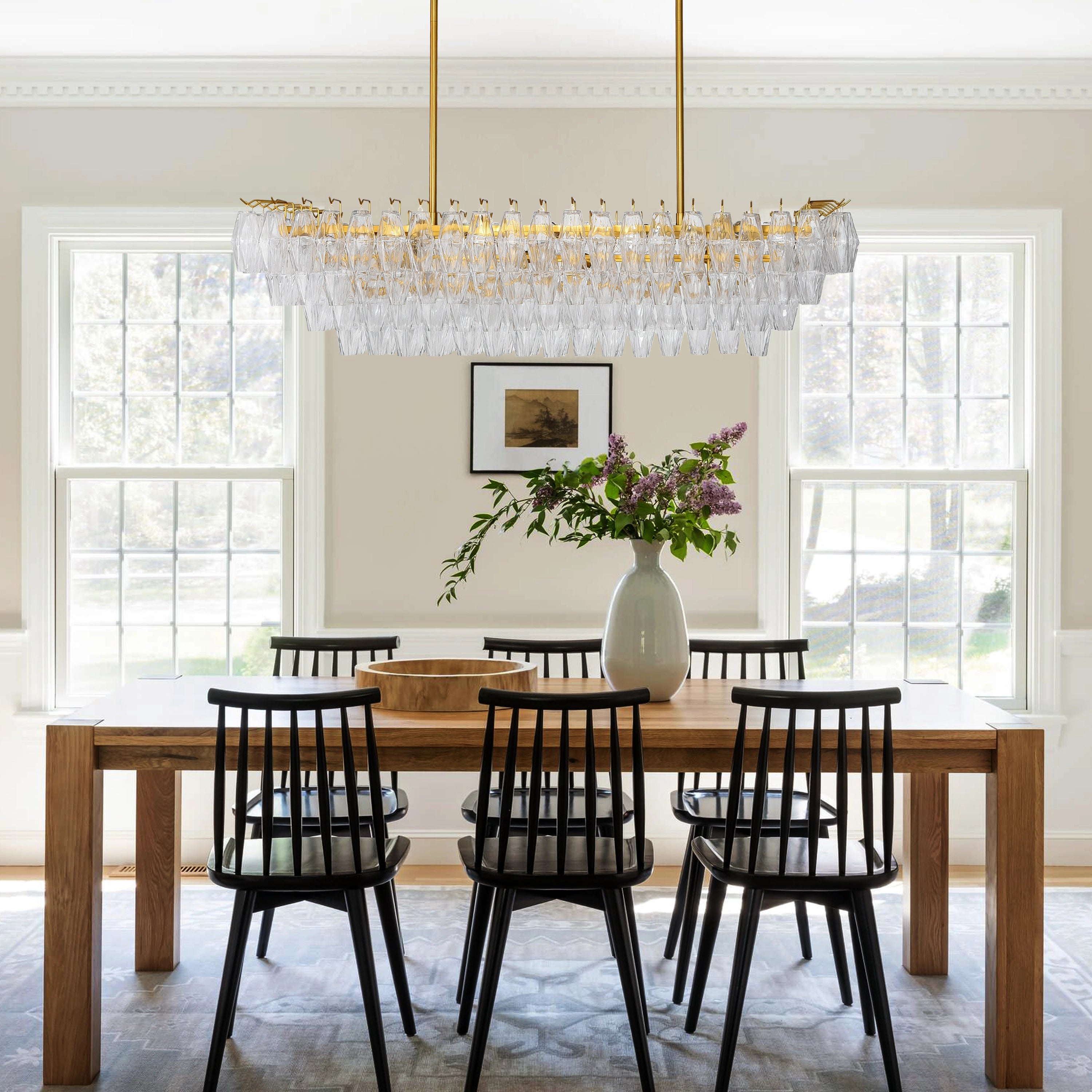 Celestial Drop Glass Crystal Glass Chandelier 137cm W