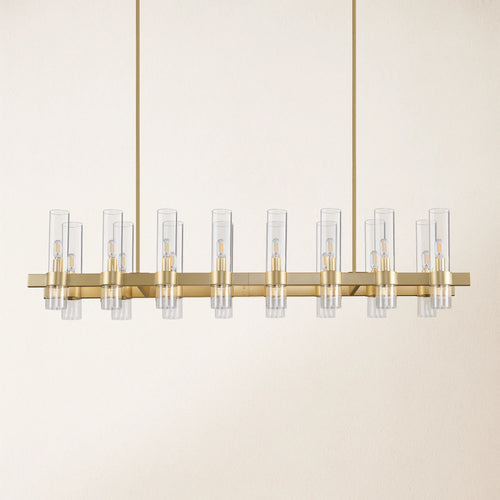 Cylora Glass Tube Rectangular Chandelier 137cm