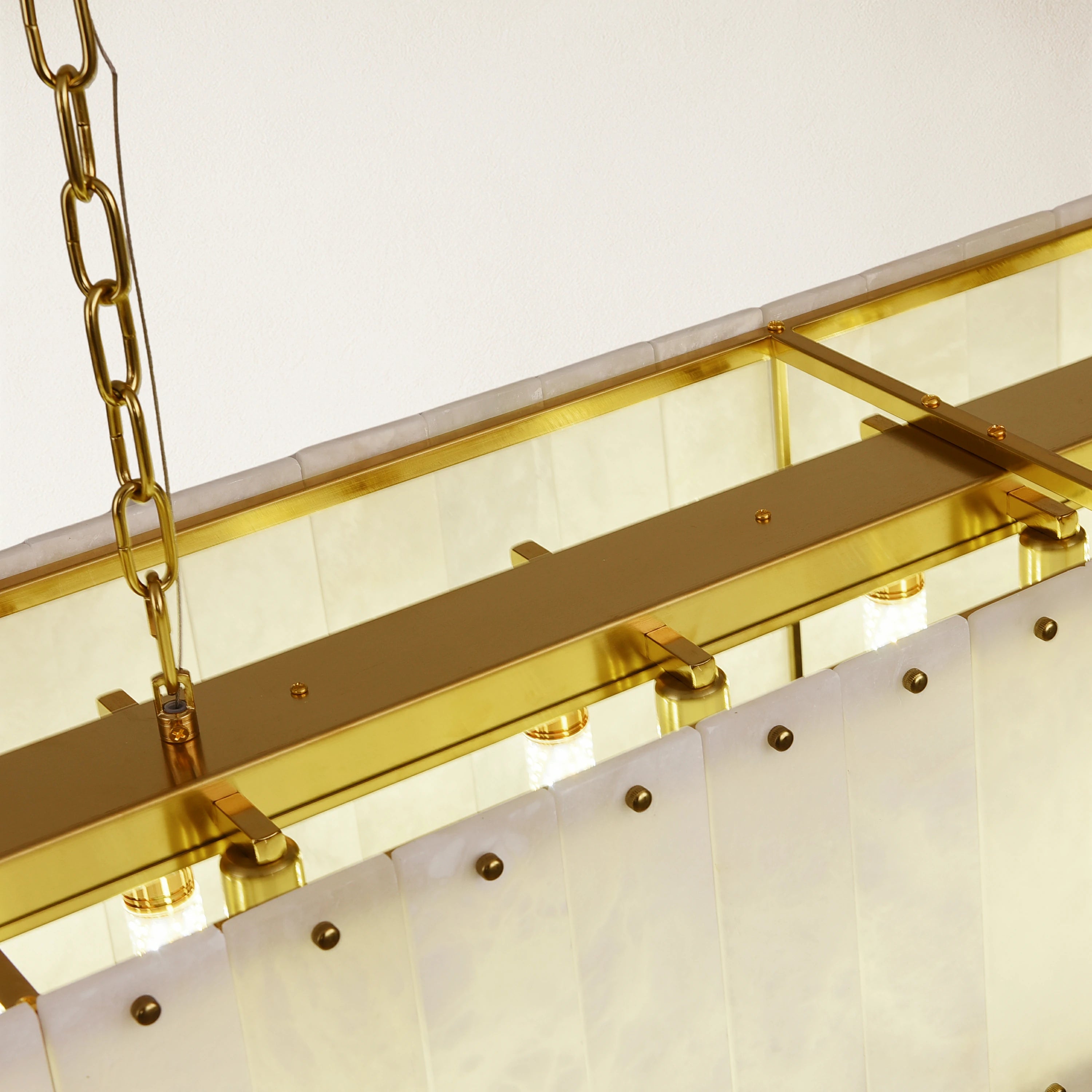 Nivislight Alabaster Rectangular Chandelier 140cm