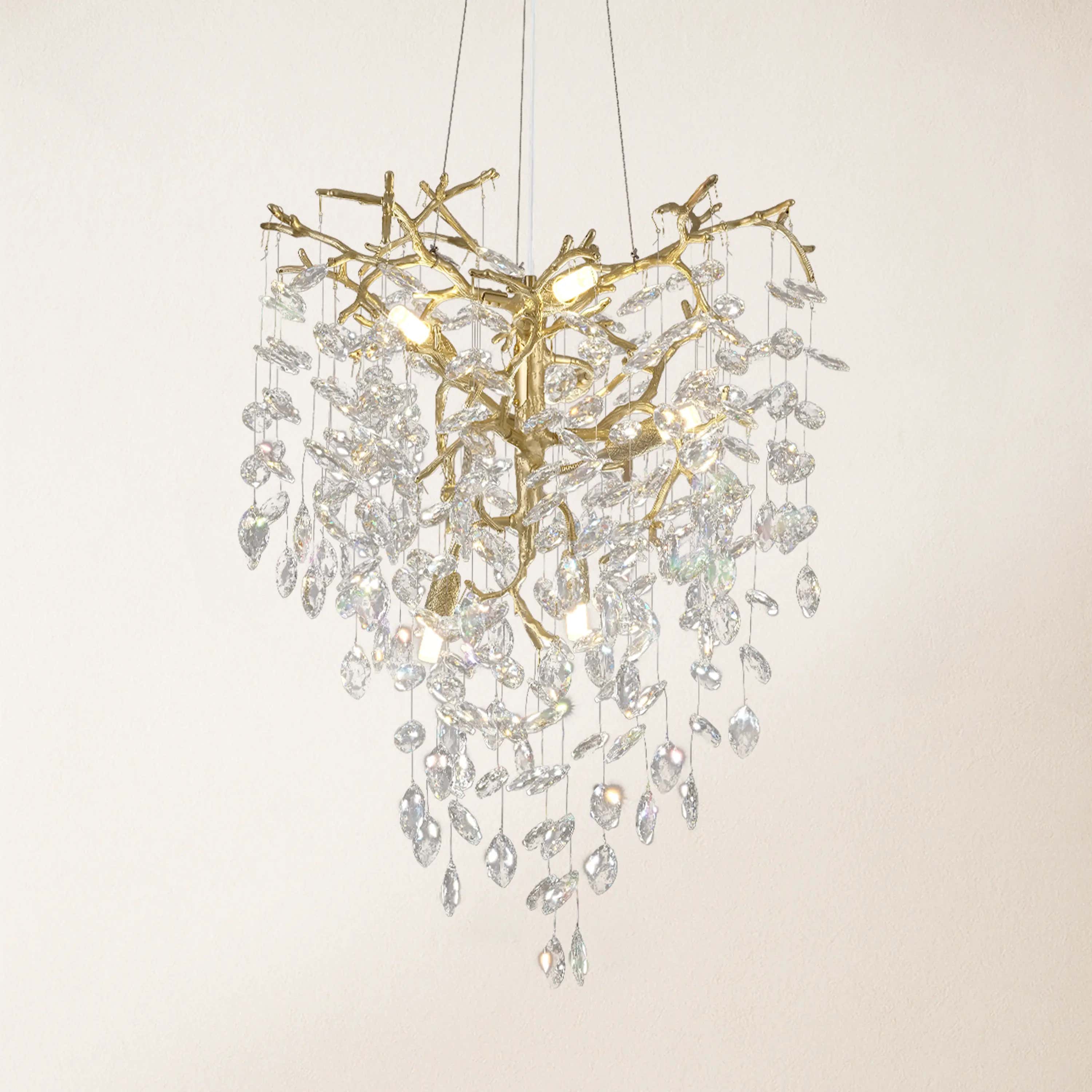 Frostleaf Crystal Grand Cascade Branches Chandelier 53cm D