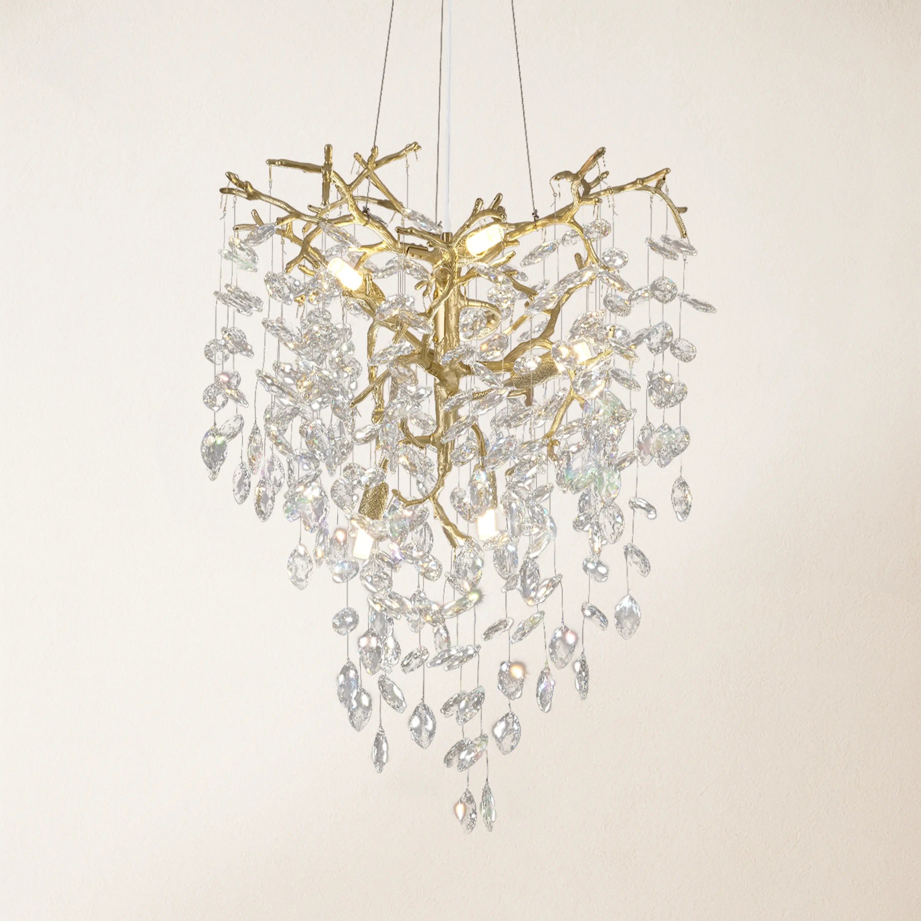 Frostleaf Crystal Grand Cascade Branches Chandelier 53.3cm D