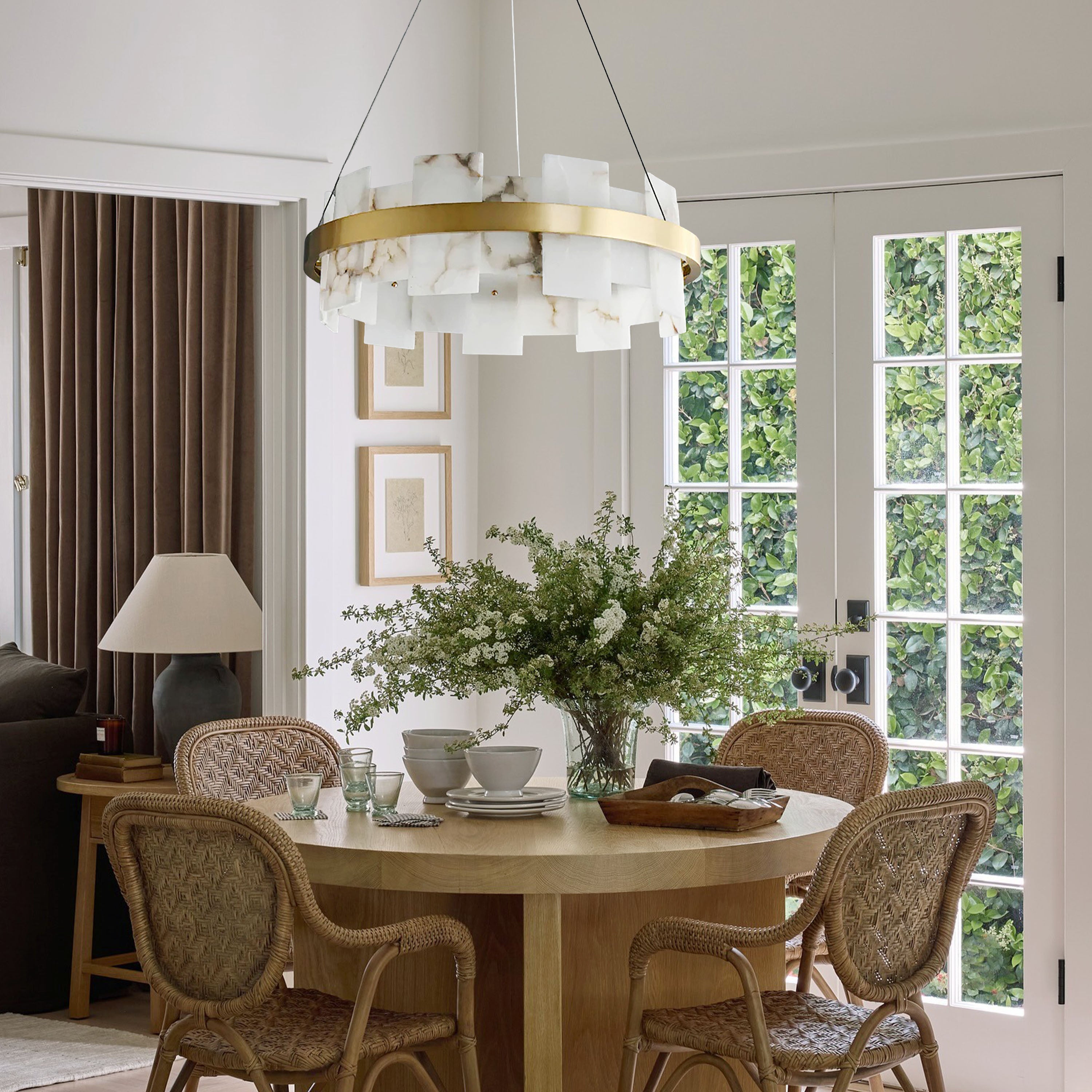 Calia Halo Alabaster Round Chandelier